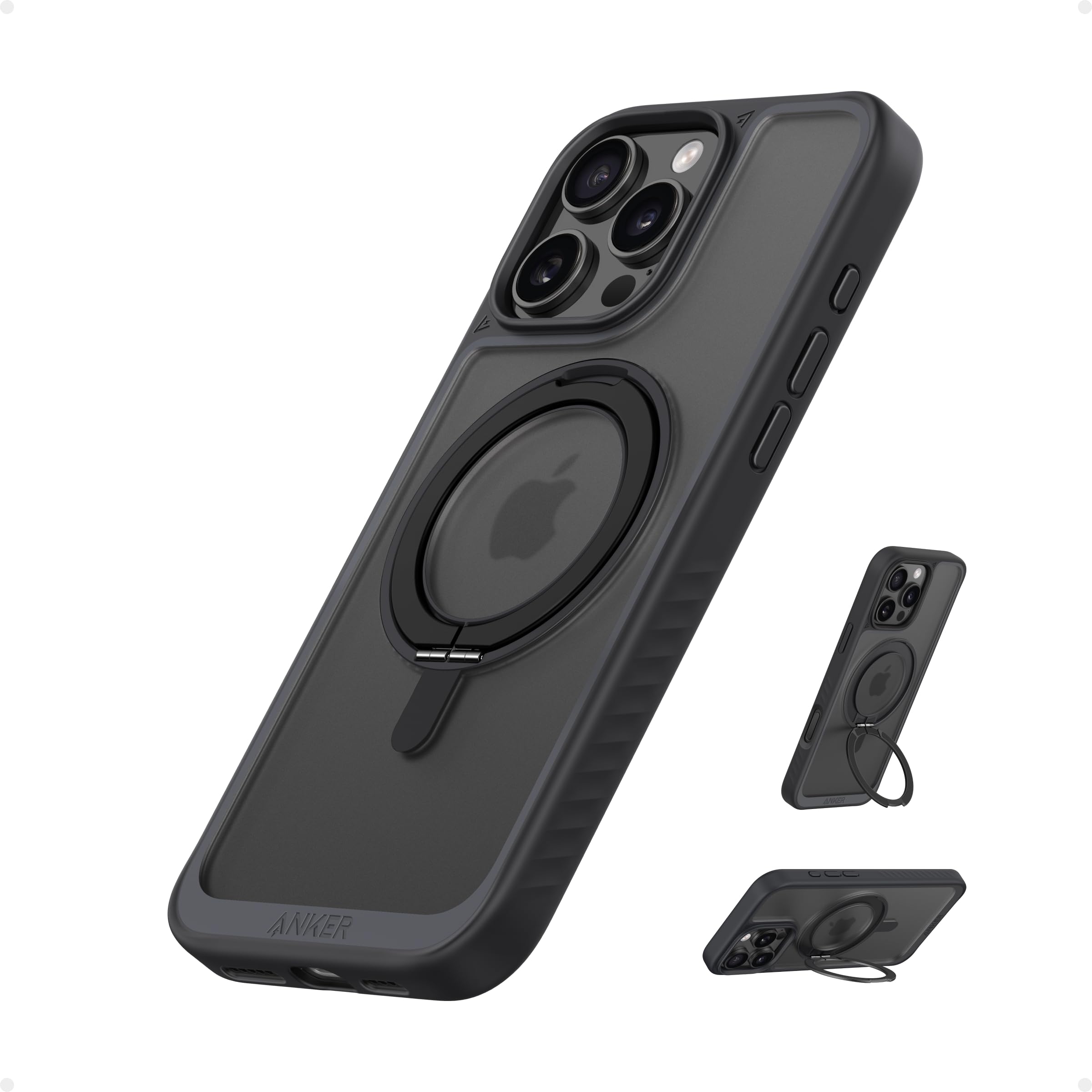 Anker Ultra Magnetic for iPhone 16 Pro Max Case with Sturdy 360° Ring Stand, Military-Grade Shockproof iPhone 16 Pro Max Kickstand Compatible with MagSafe(Black)
