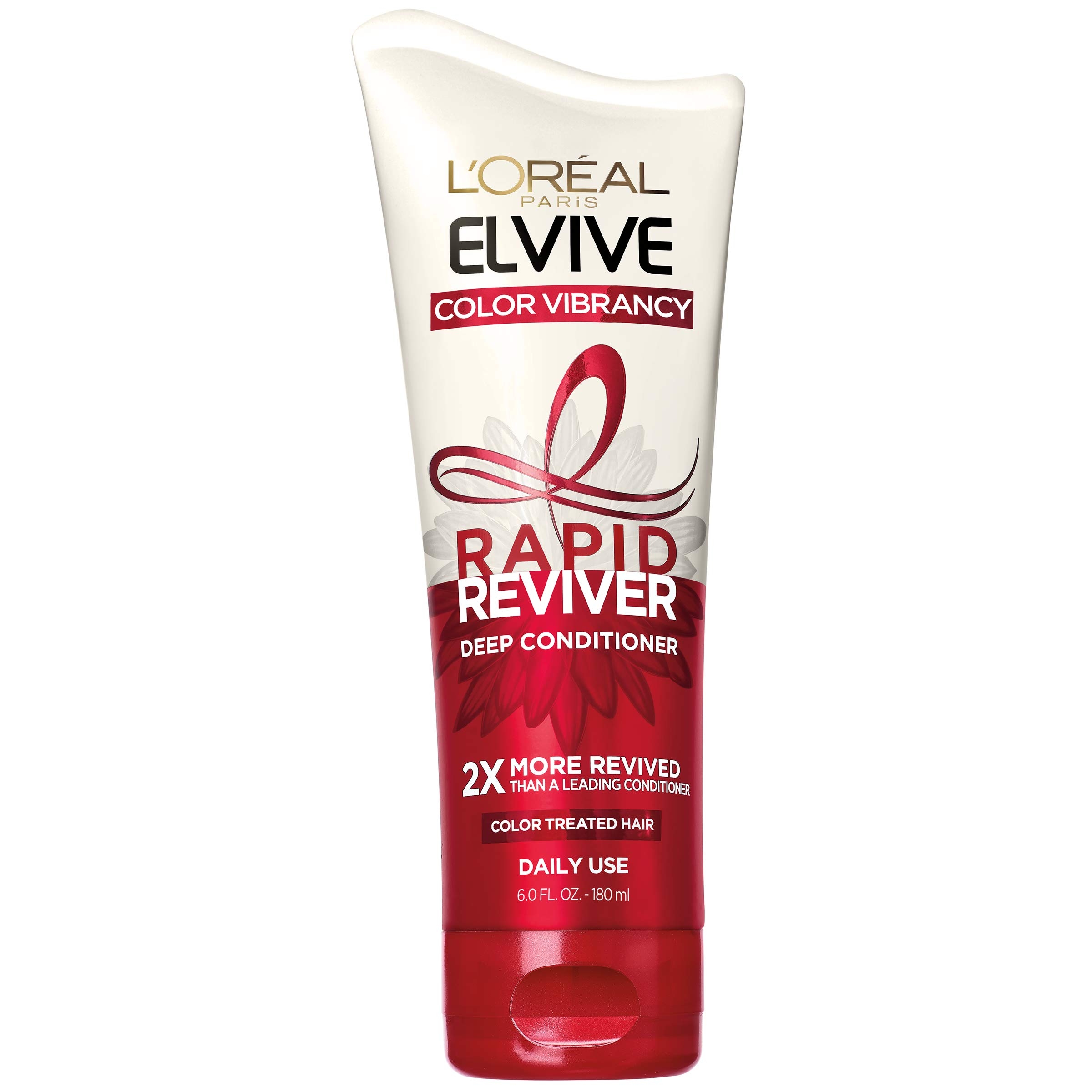 L’Oréal Paris Elvive Color Vibrancy Rapid Reviver Deep Conditioner, Repairs Damaged Color-Treated Hair, No Leave-In Time, with Damage Repairing Serum and Antioxidants, 6 oz.