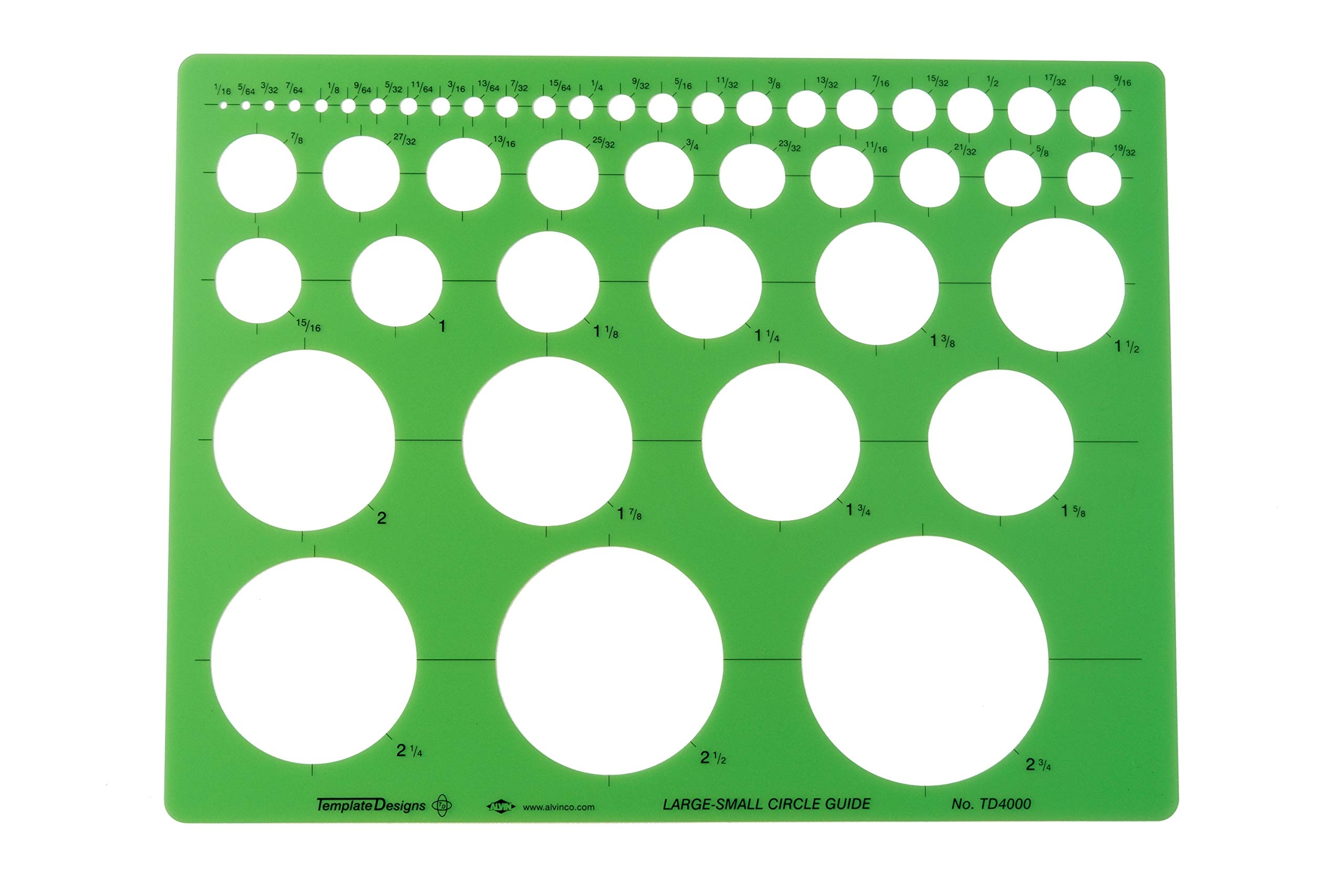 ALVIN, TD4000, Circle Guide Template, Drawing and Drafting Tool for Art, Architecture and Drafting 8.625 inches x 11.125 inches x .030 inches