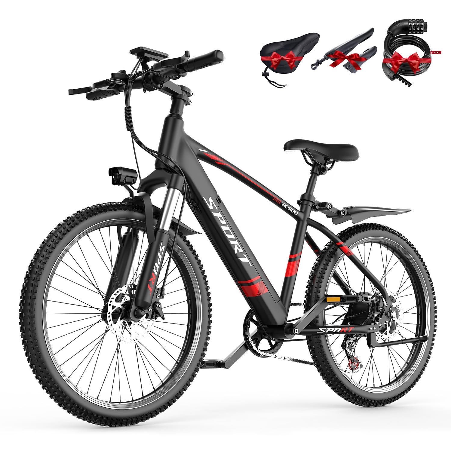 AZHAR Electric Bike for Adults, 26" Electric Mountain Bike, 750W Peak Power Motor, Up to 25 MPH 45 Miles, Electric Bicycle with 48V 10AH Removable Battery, UL 2849