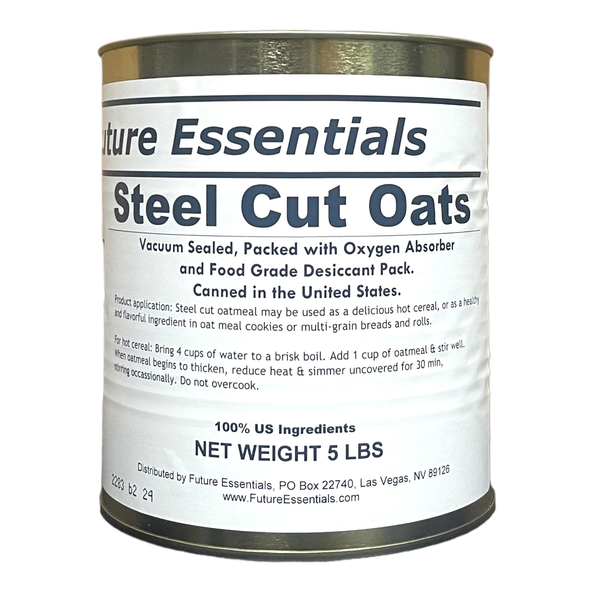 1 Can of Future Essentials Canned Steel-Cut Oats #10 Can