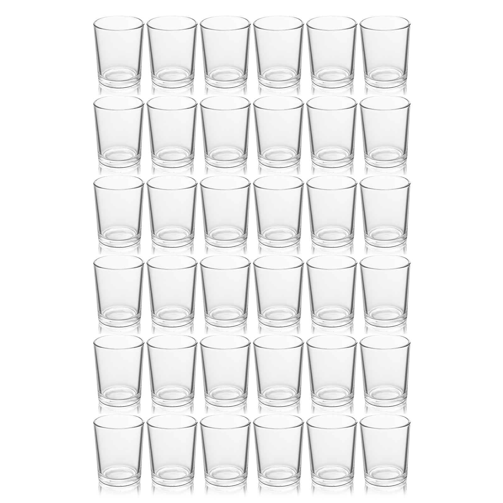 BTGLLAS 36pcs Clear Glass Tea Light Holders - Votive Candle Holders Bulk for Weddings Events - Glass Votives for Wedding Centerpieces, Christmas, Thanksgiving - Candle Accessories Decor (36, Clear)