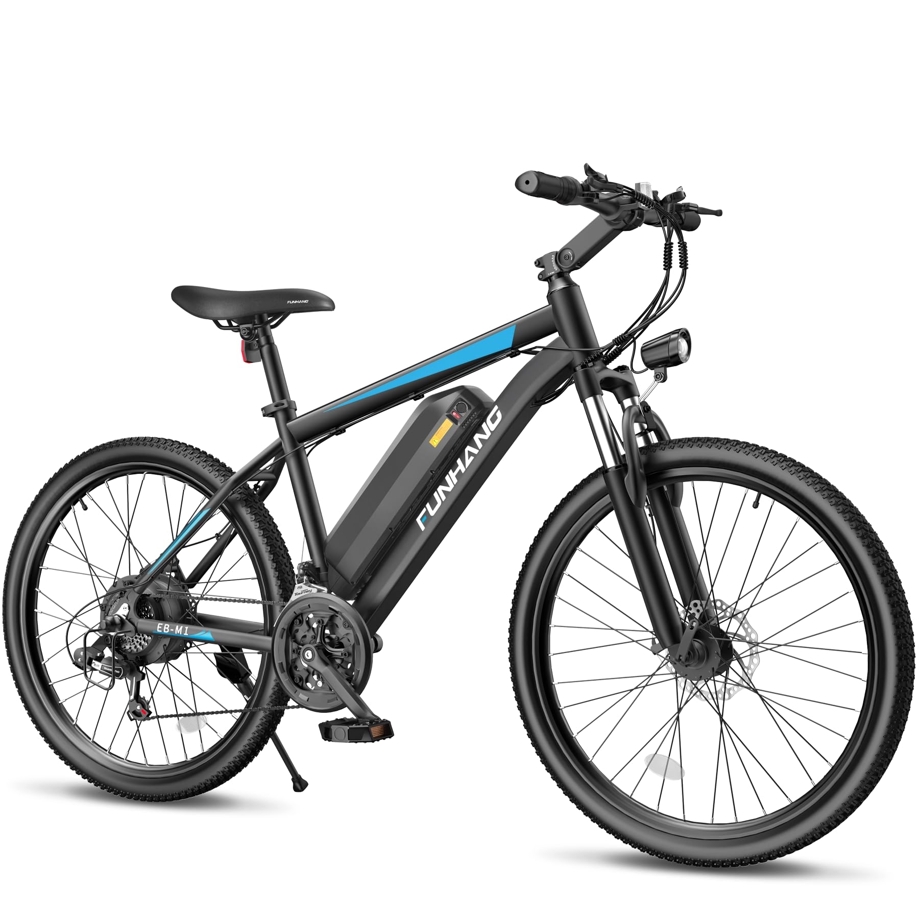 Funhang Electric Bike for Adults, Peak 1000W Ebike, 50Miles 21.7MPH Adult Electric Bicycles, 26" Electric Mountain Bike 48V 374.4WH Battery, Commuter E Bike with Adjustable Stem, Fenders, 21 Speed