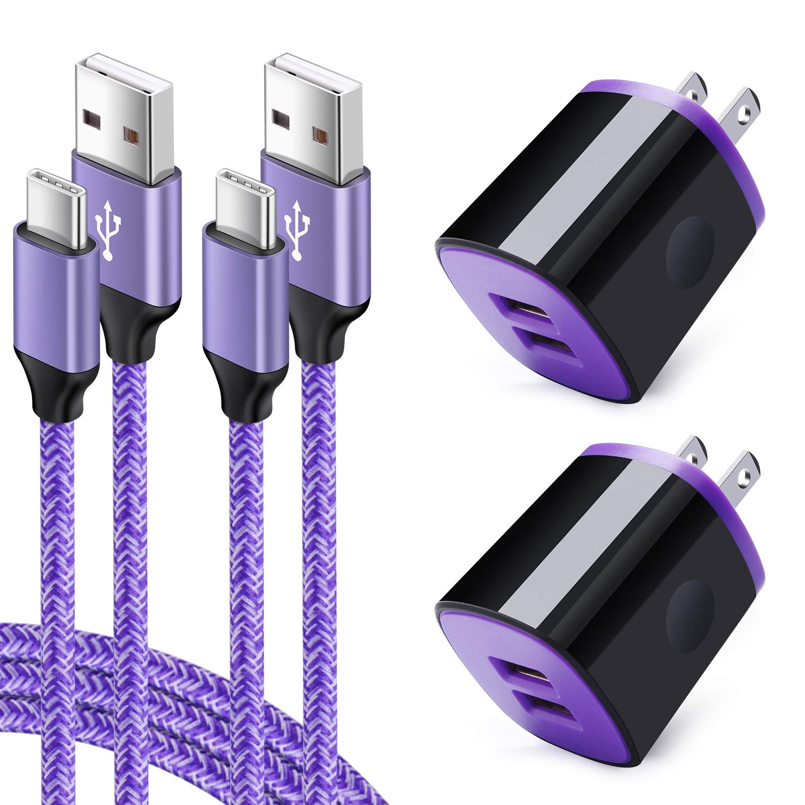 Fast Charger for Samsung Galaxy S25/S24/S23/S23+/S22/S21/S21+/S21 Ultra/Note 20 Ultra/S20 FE 5G/S10 A10E A50 A11 A21 A51 A71 A9 A20 A14 A15, LG Stylo 6/5, Phone Wall Charger Type C Fast Charging Cable