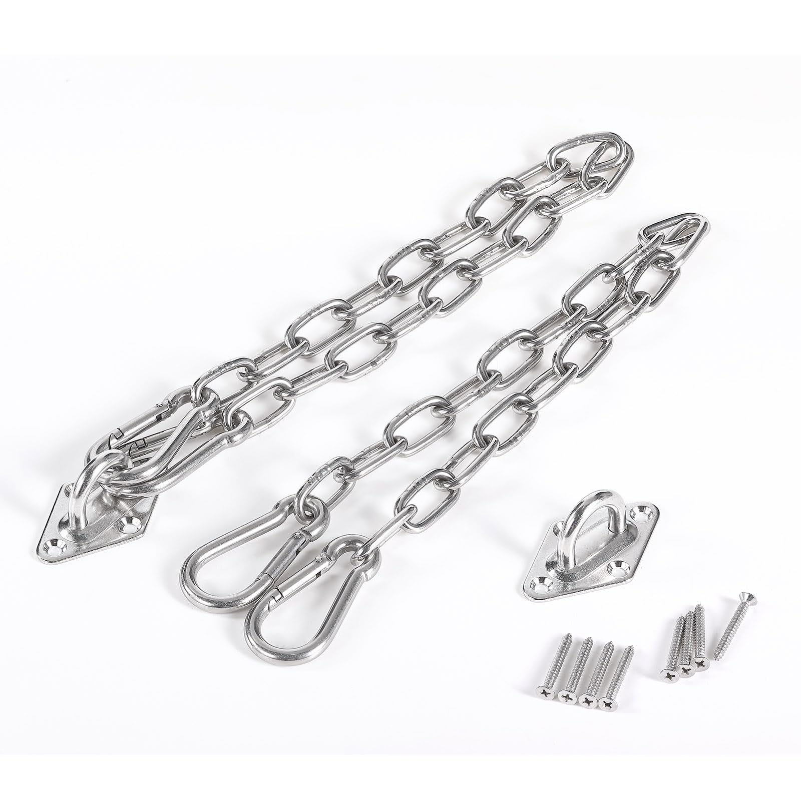 Hammock Hanging Kit & 2 Pack Swing Extension Chain, Hammock Hardware Kit, Extended Hanging Chain with 4 Carabiners with for Hammocks Swing Chairs Indoor Outdoor