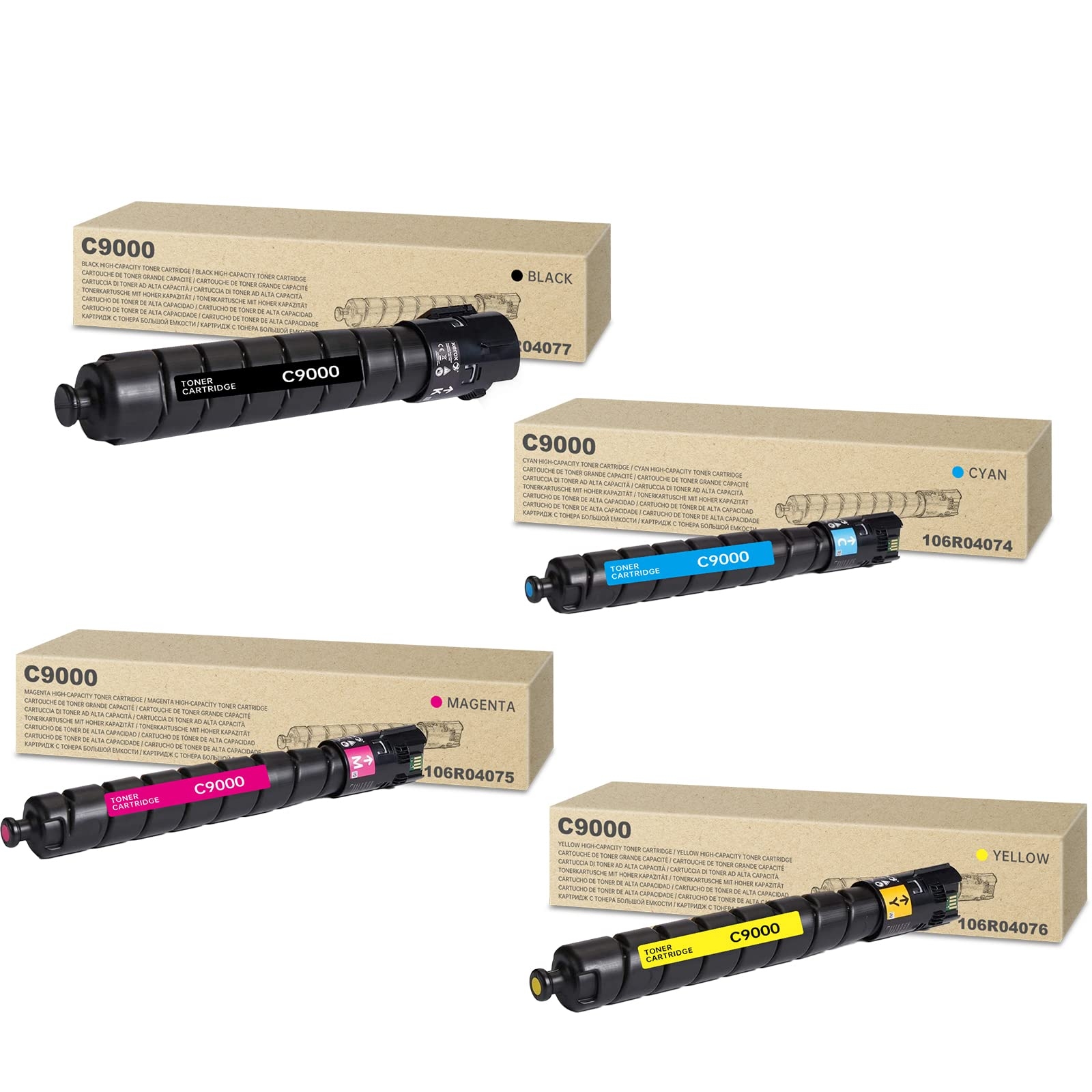 VersaLink C9000 High Capacity Toner Cartridge Replacement for Xerox 106R04074 106R04075 106R04076 106R04077 Toner Cartridge for Xerox Versalink C9000 Printer