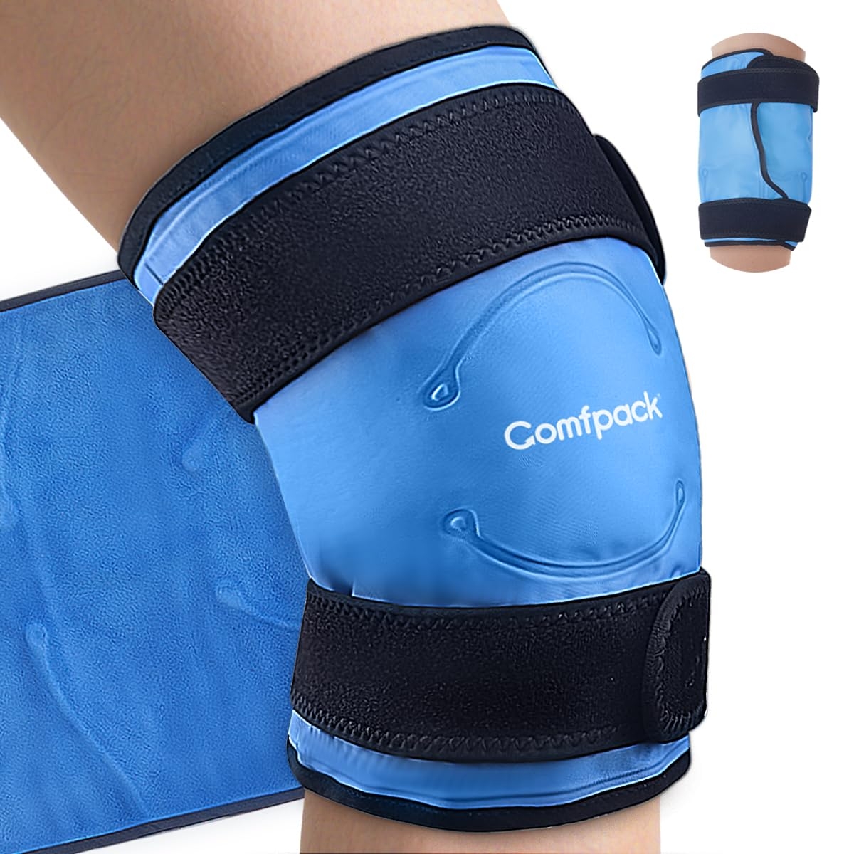 Comfpack Large Ice Pack for Knee Pain Relief, Flexible Reusable Wrap After Surgery,Cold Pack for Sports Injuries, Swelling, Arthritis, Meniscus Tear,ACL, Pain Relief for Leg, Shoulder, Elbow, Ankle