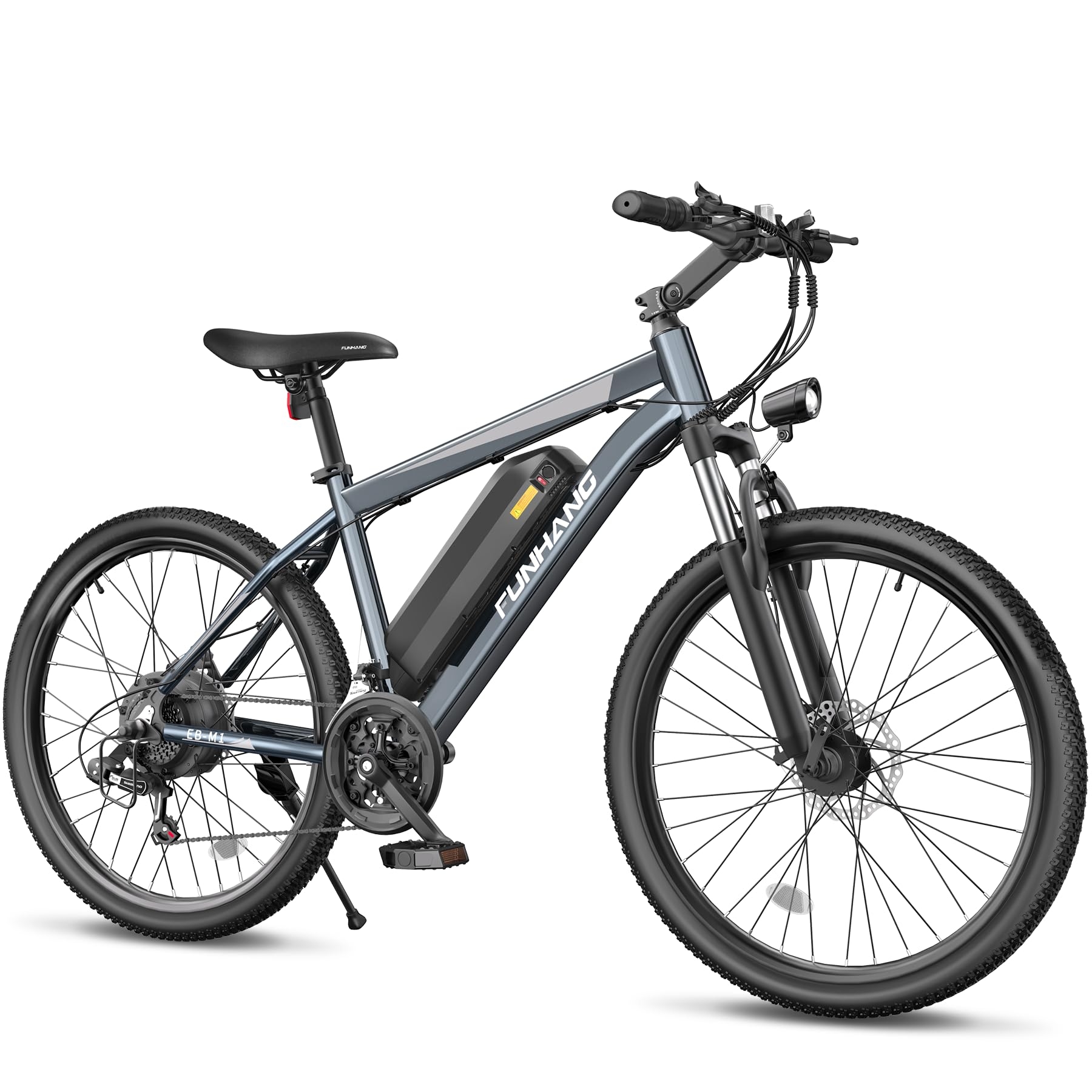 Funhang Electric Bike for Adults, Peak 1000W Ebike, 50Miles 21.7MPH Adult Electric Bicycles, 26" Electric Mountain Bike 48V 374.4WH Battery, Commuter E Bike with Adjustable Stem, Fenders, 21 Speed
