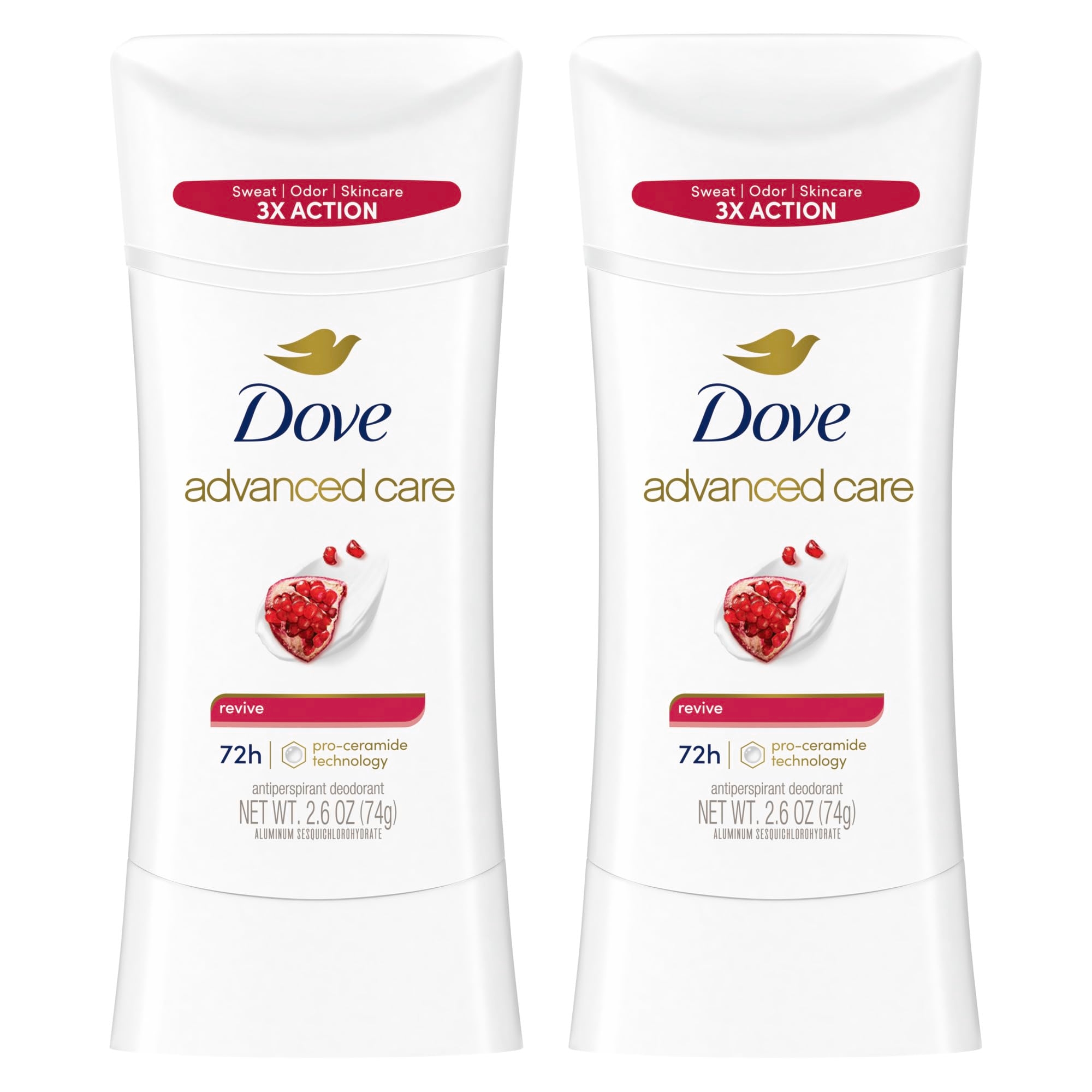 Dove Advanced Care Antiperspirant Deodorant for Women Twin Pack Revive 72 hour sweat and odor protection 2.6 oz