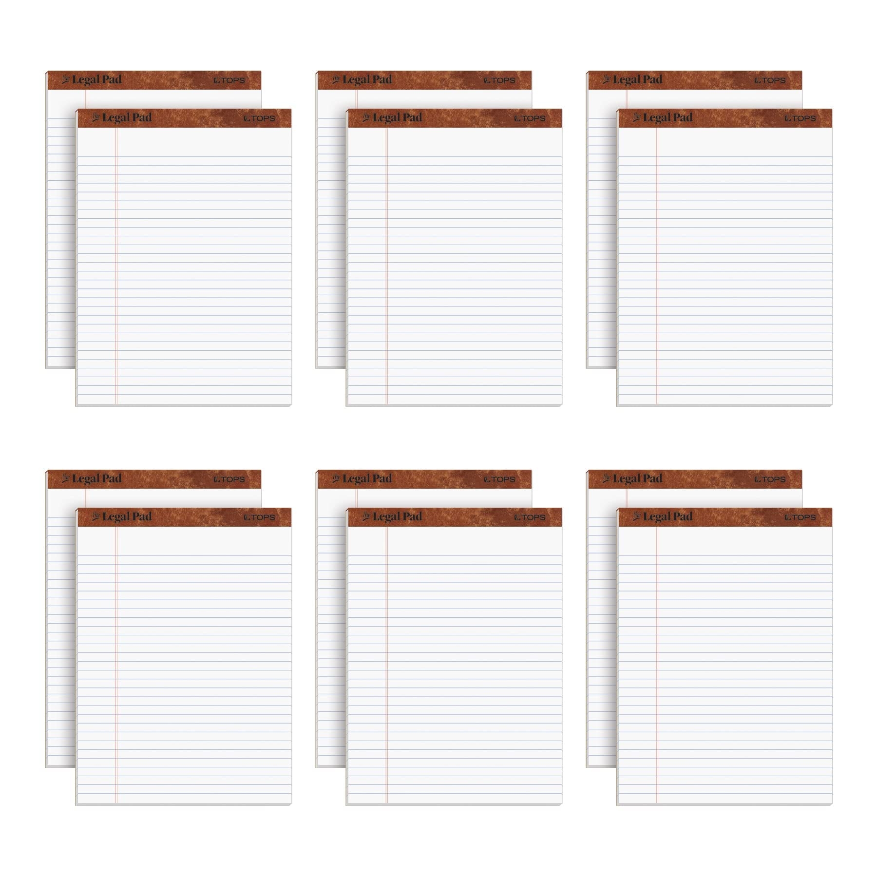 TOPS 8.5 x 11 3/4 Legal Pads, 12 Pack, The Legal Pad Brand, Wide Ruled, White Paper, 50 Sheets Per Writing Pad, Made in the USA (7533)