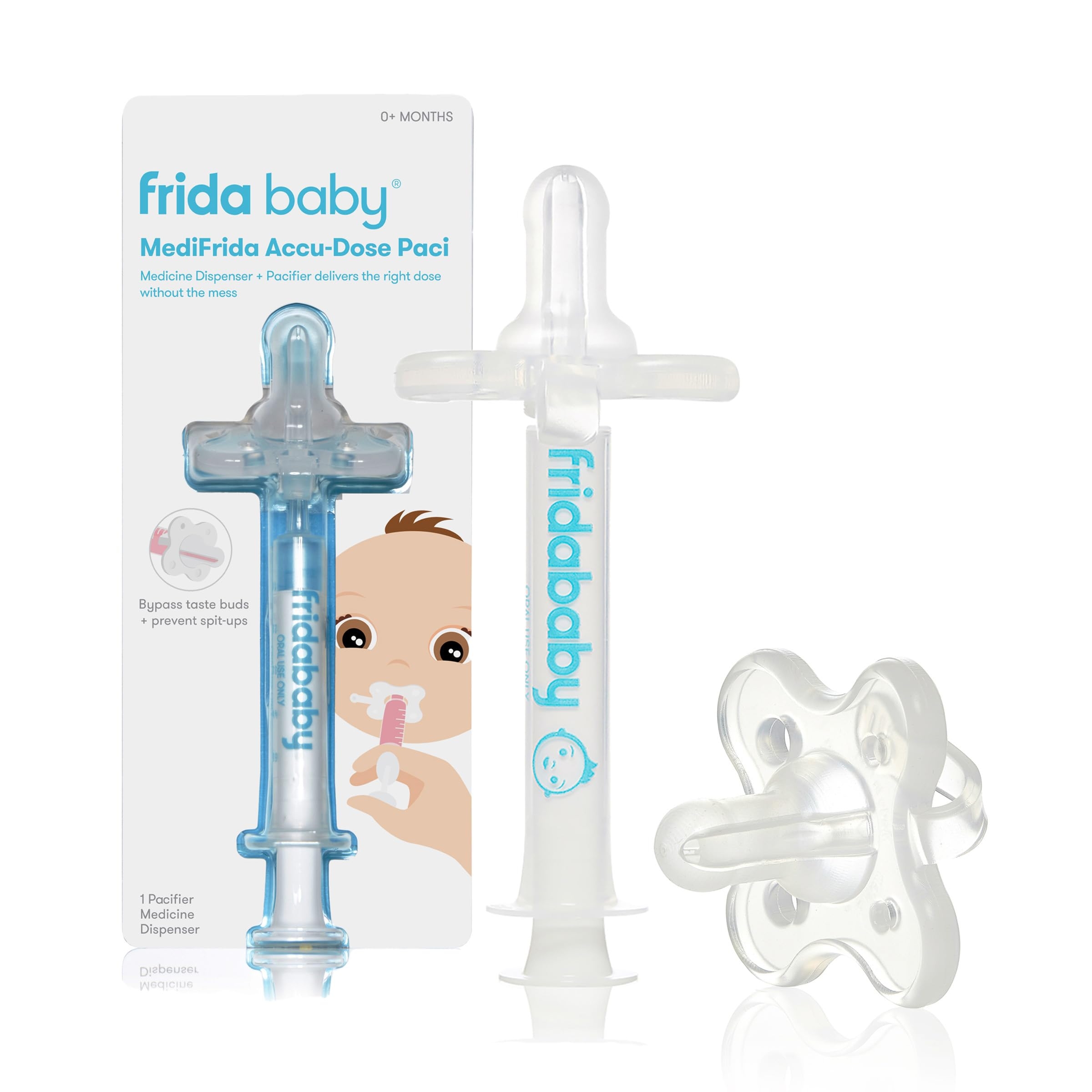 Frida Baby Medicine Pacifier Syringe, Accu-Dose Paci, Medi Frida Dispenser for Mess & Fuss Free Use, Made in USA