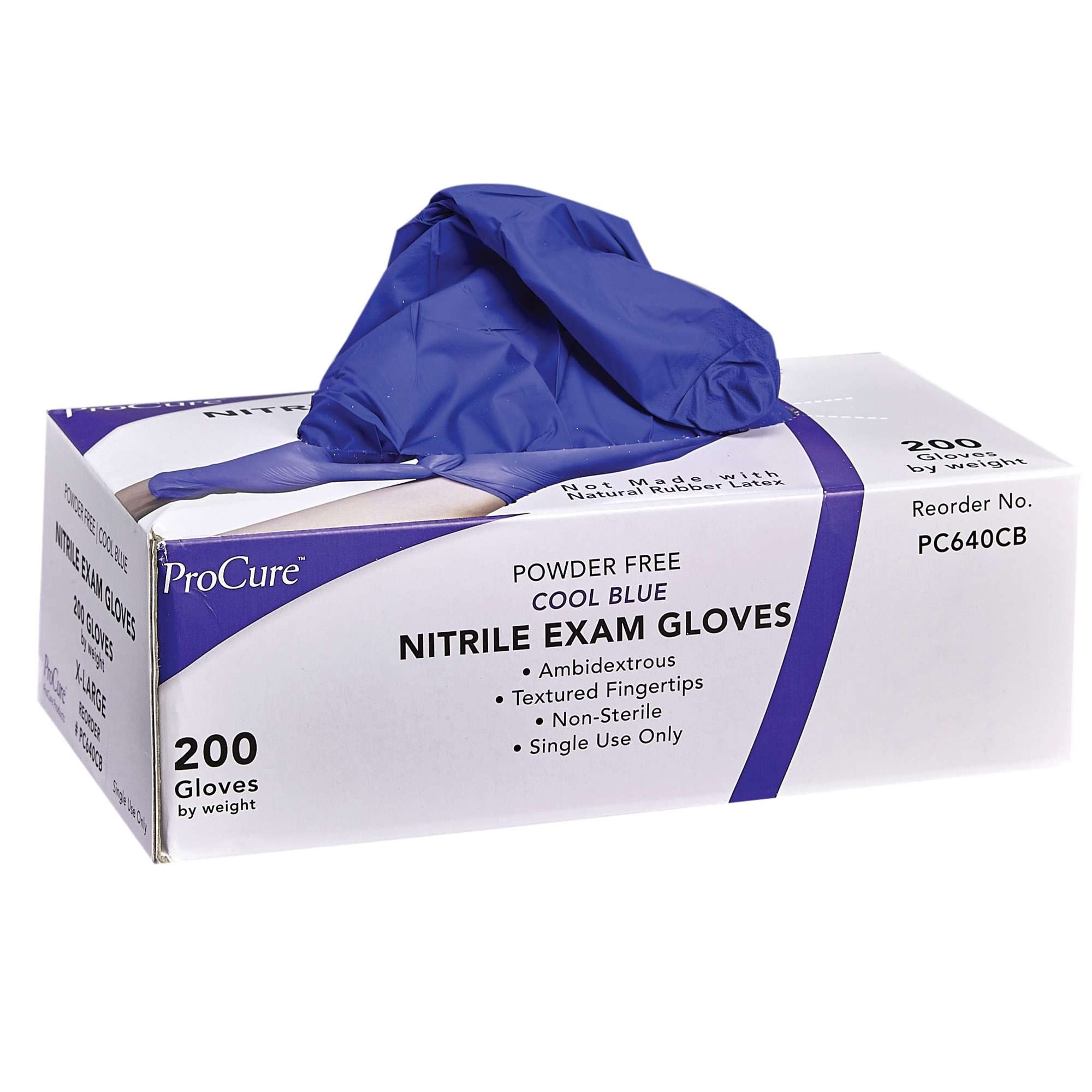 ProCure [200 Count] Disposable Nitrile Gloves - Latex Free, Powder Free Medical Exam Gloves