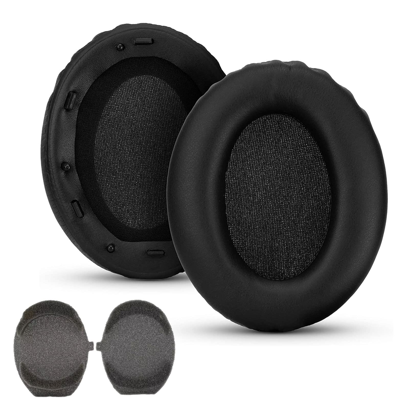 Replacement 1000XM3 Ear Cushion for Sony WH-1000XM3 Over-Ear Headphones, Compatibel WH1000XM3 Ear Pads with Softer Protein Leather, Noise Isolation Memory Foam, Black