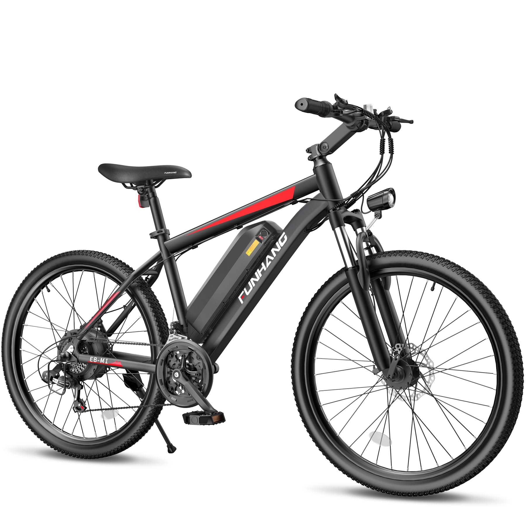 Funhang Electric Bike for Adults, Peak 1000W Ebike, 50Miles 21.7MPH Adult Electric Bicycles, 26" Electric Mountain Bike 48V 374.4WH Battery, Commuter E Bike with Adjustable Stem, Fenders, 21 Speed