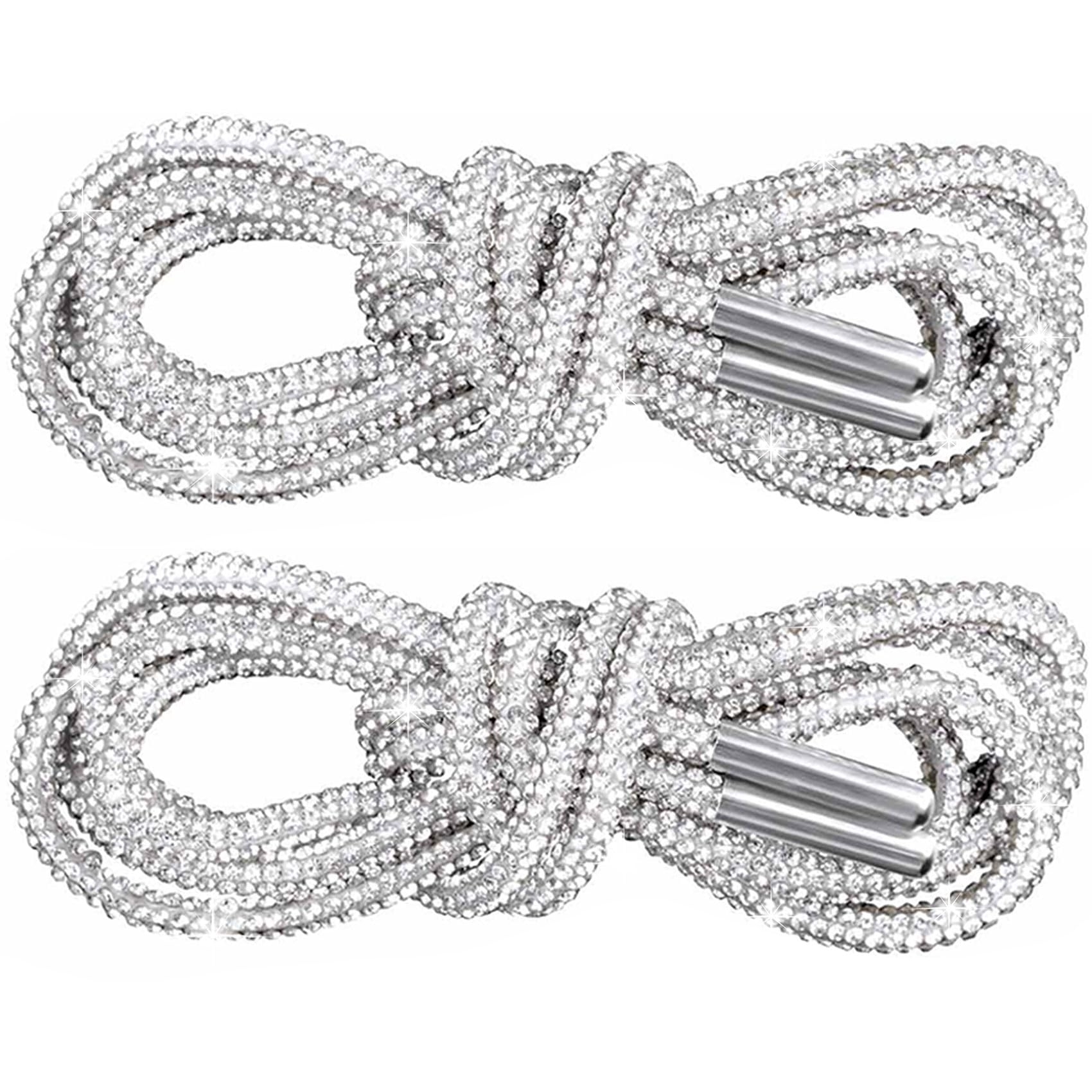 PAGOW Rhinestone Glitter Ropes, Crystal Bling Bling Shiny Round Shoe Laces for Sneakers, Drawstring Cords Replacement