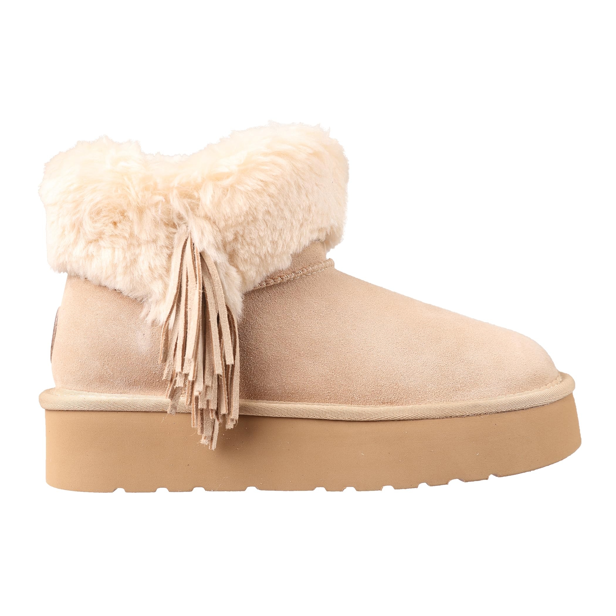 Lamo Women's Amari Platform Boots - Stylish Suede with Faux Fur Lining, Australian Sheepskin Insole, NeverWet Technology, and 1.5" Rubberlon Outsole - Premium Winter Footwear