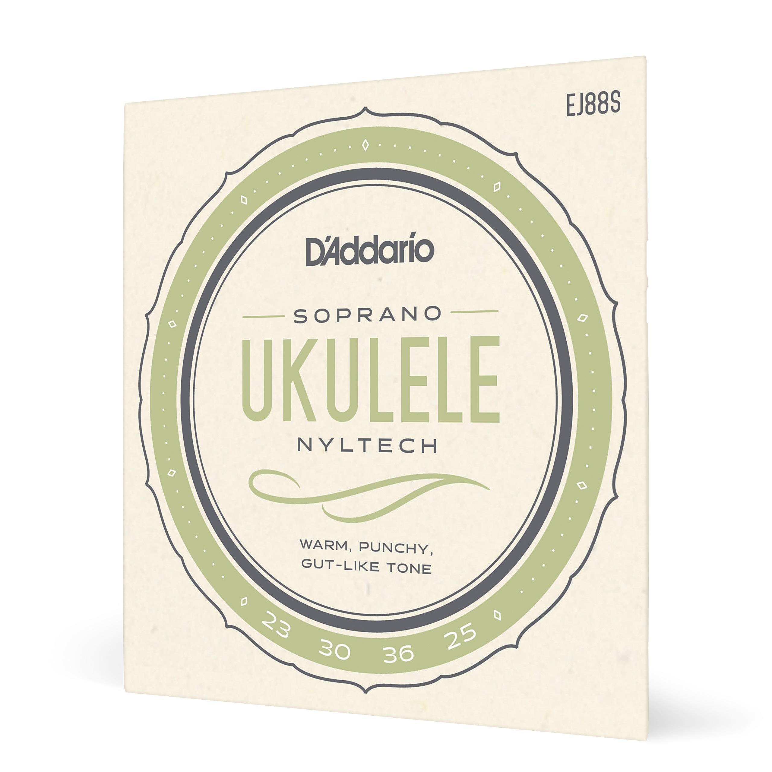 D'Addario Soprano Ukulele Strings, Nyltech, EJ88S, 4-String Set, Pack of 1