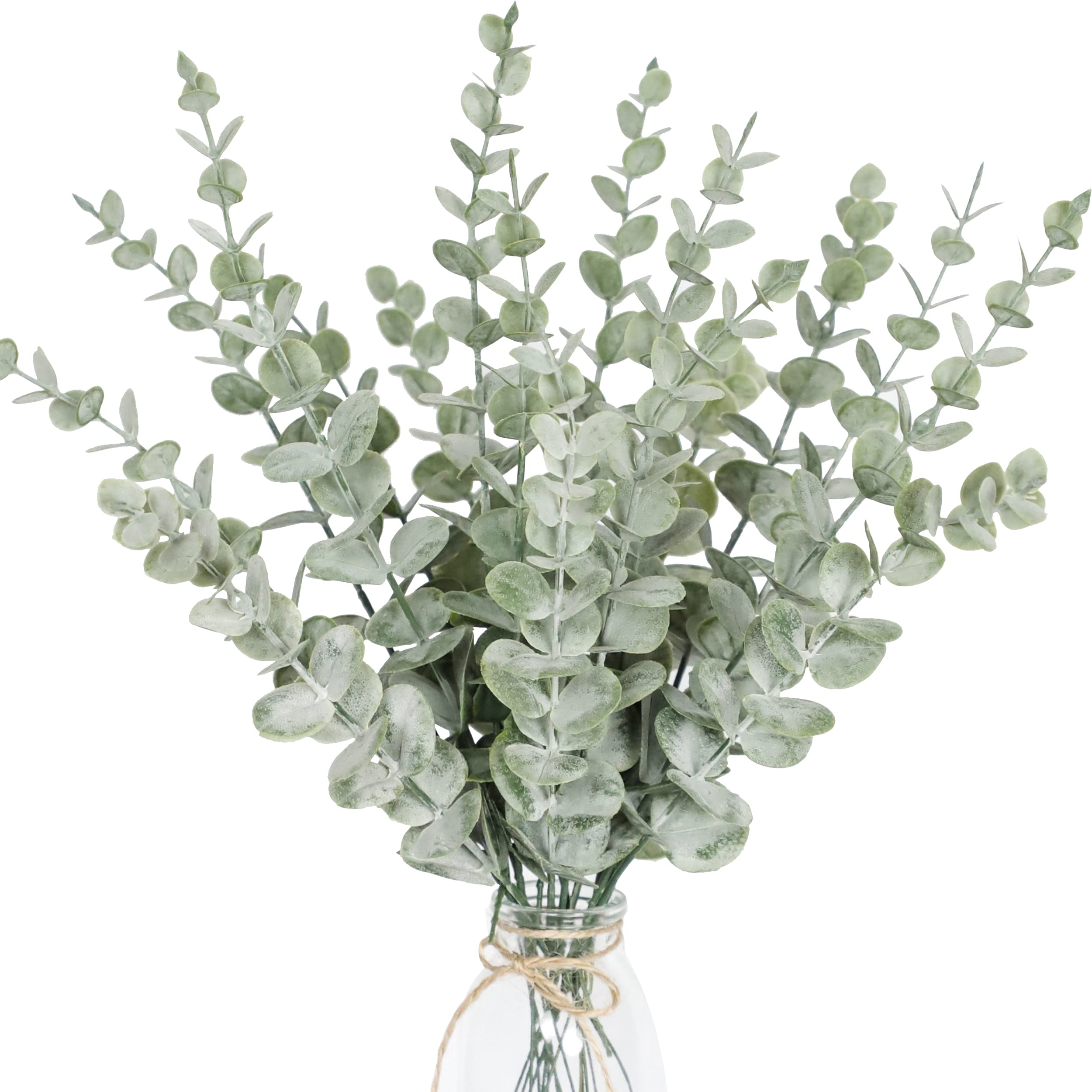 Tiyard 18pcs Eucalyptus Stems Artificial Eucalyptus Leaves Stems Artificial Fake Flowers for Home Office Flowers Bouquet Centerpiece Wedding Decoration Christmas Decor 2025
