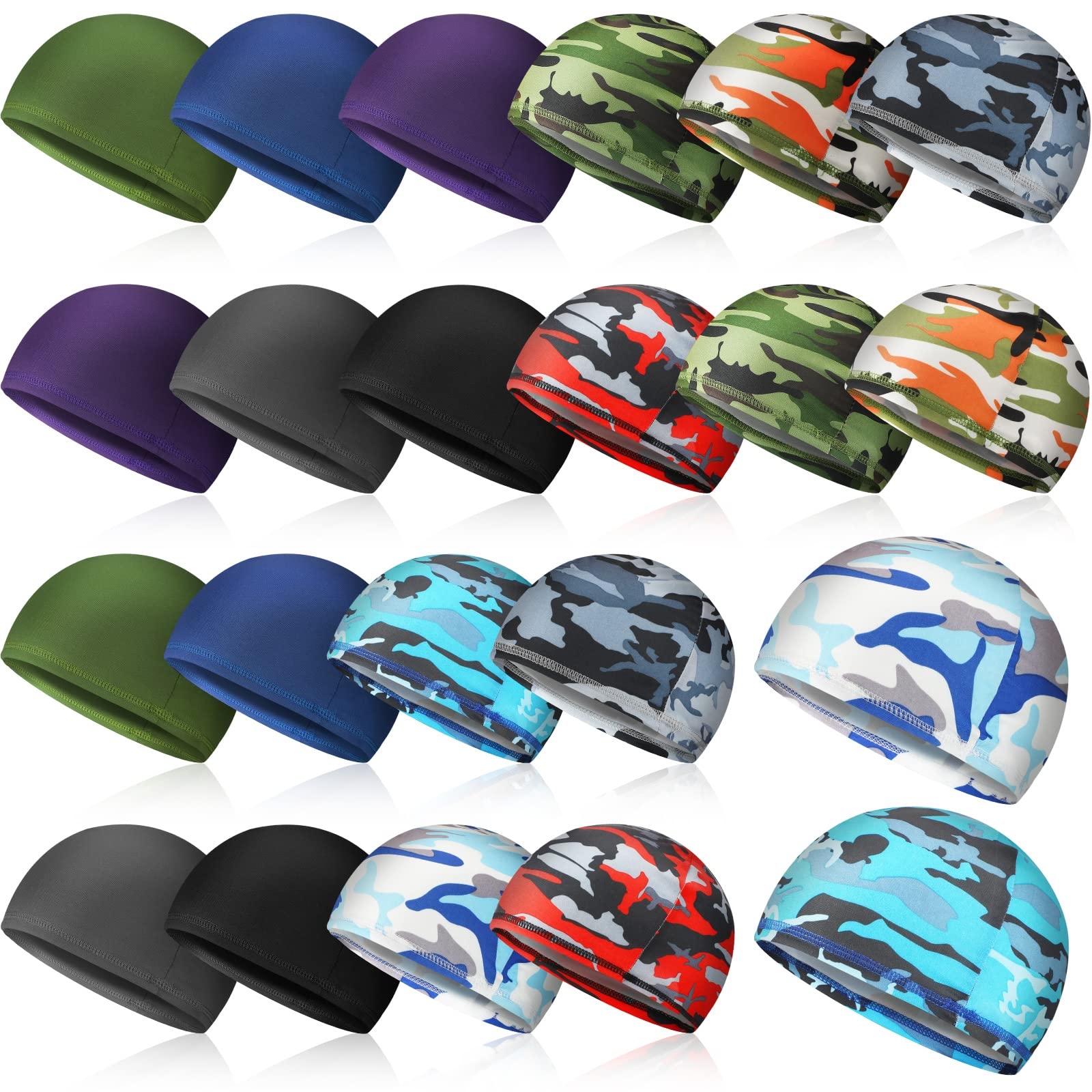Meanplan 22 Pcs Helmet Liner Skull Cap Men's Cooling Cycling Cap Sports Helmet Cap for Men Women Running Skiing Hat