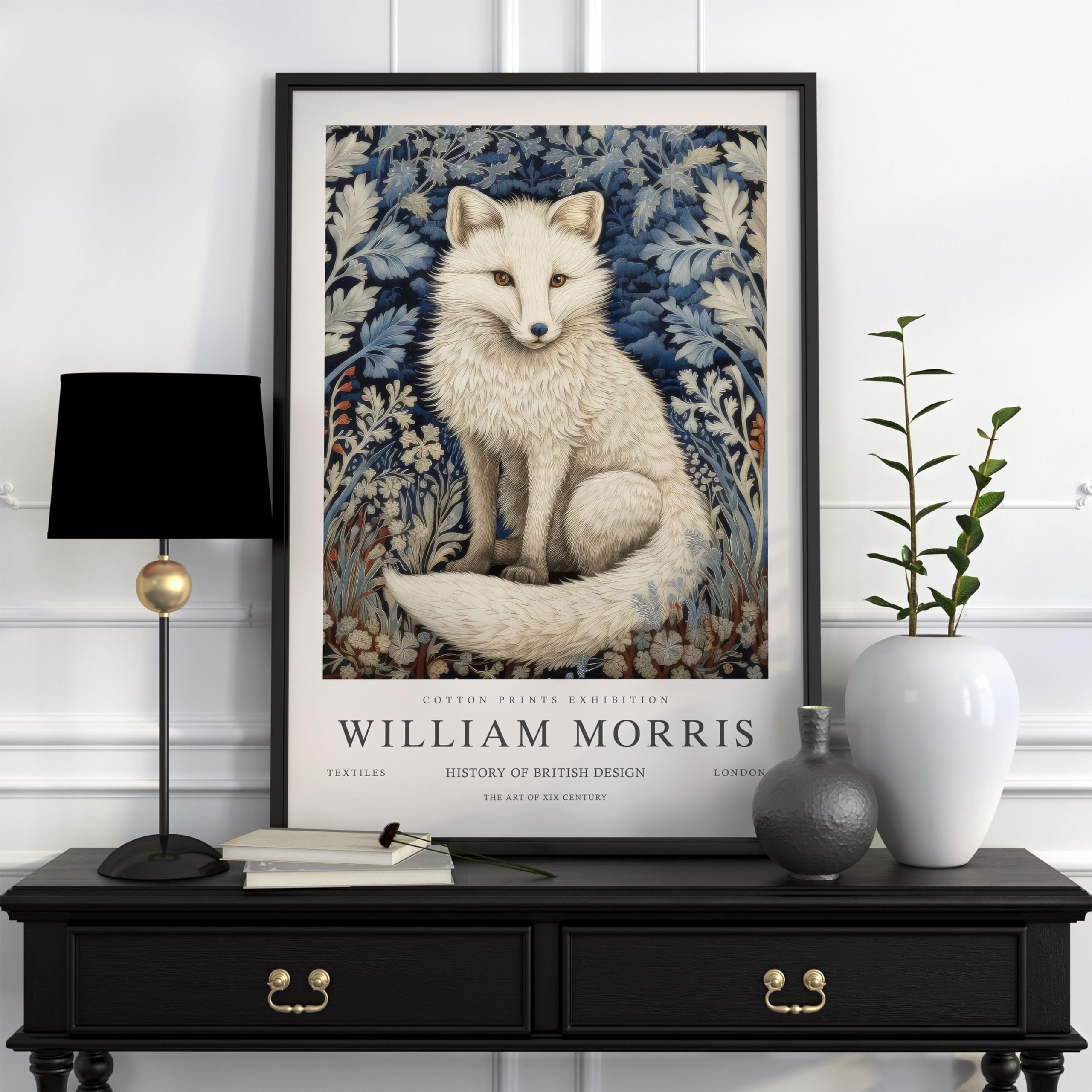 Generic Christabel StoreUS William Morris Print, William Morris Exhibition Print, William Morris Poster, Vintage Wall Art, Textiles Art, Vintage Poster, Arctic Fox Art Unframed #193, white