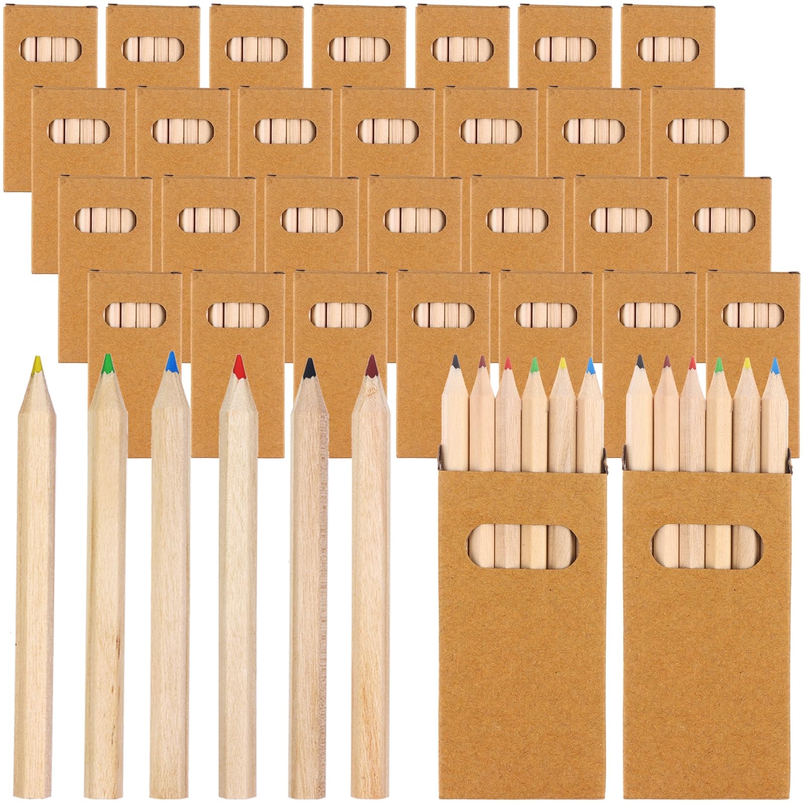 TBoxBo 150Packs/900Pcs Colored Pencils Bulk Mini Drawing Pencils Set for Kids, 3.5inch Short Fat Color Pencils for Adult Coloring Books, Classroom School Drawing Birthday Wedding Party Favors