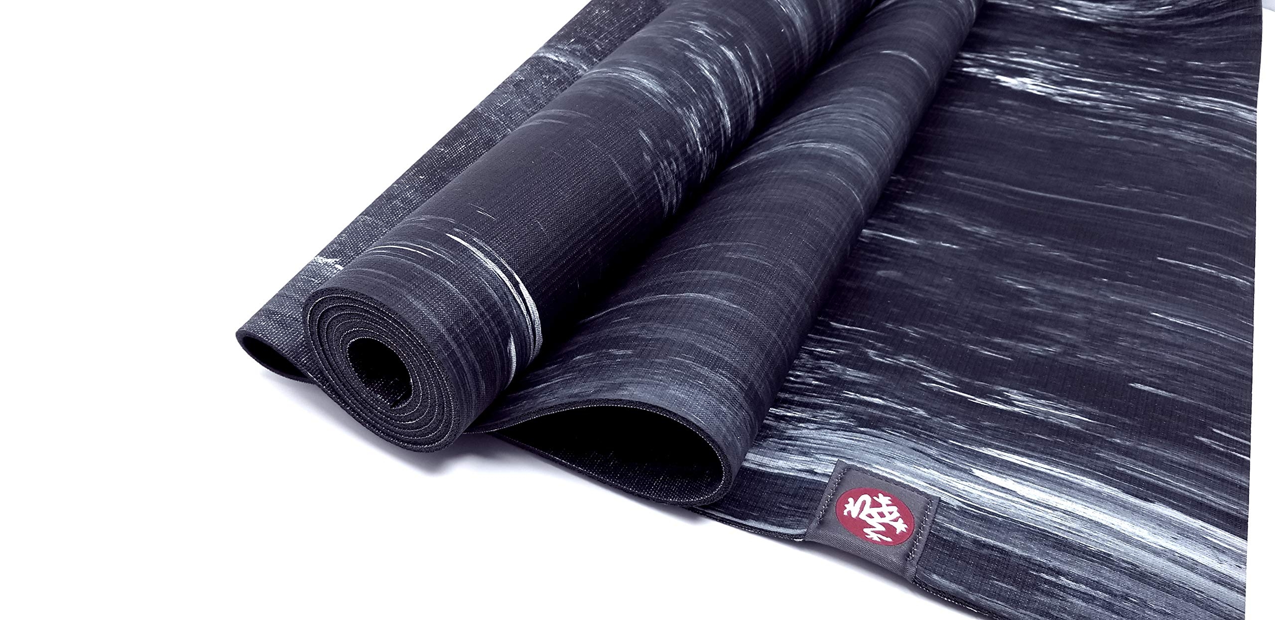 Manduka Natural Rubber Yoga Mat with Wet Grip 3mm Thick and 24" x 68" Area, Biodegradable and Sustainable, Keeps Grip When Wet (Black)