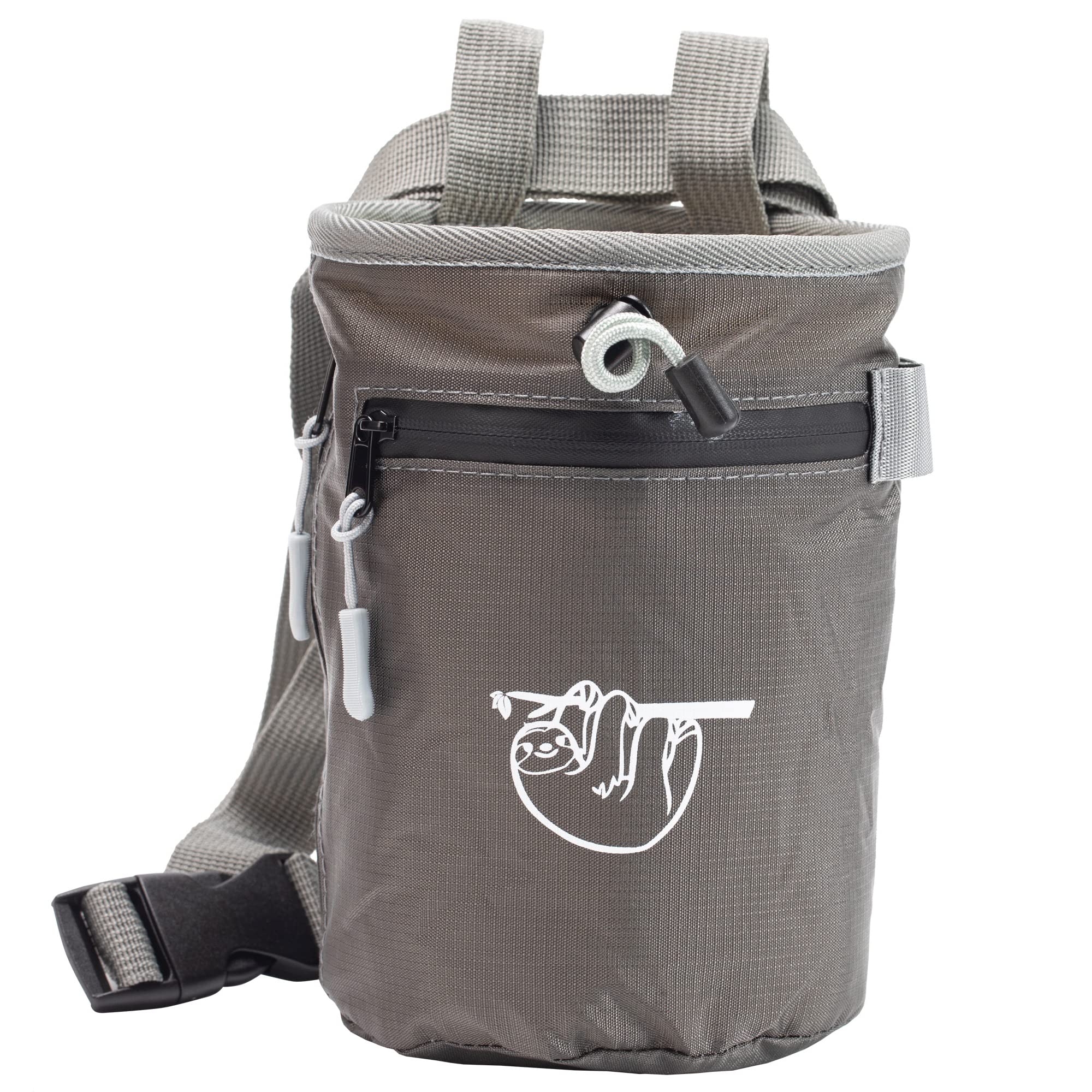 Chalk Bag for Rock Climbing, Climbing Chalk Bag for Bouldering with 2 Large Zipper Storage Pockets, Premium Gym Chalk Bag for Weightlifting, Great Gift and Rock Climbing Gear