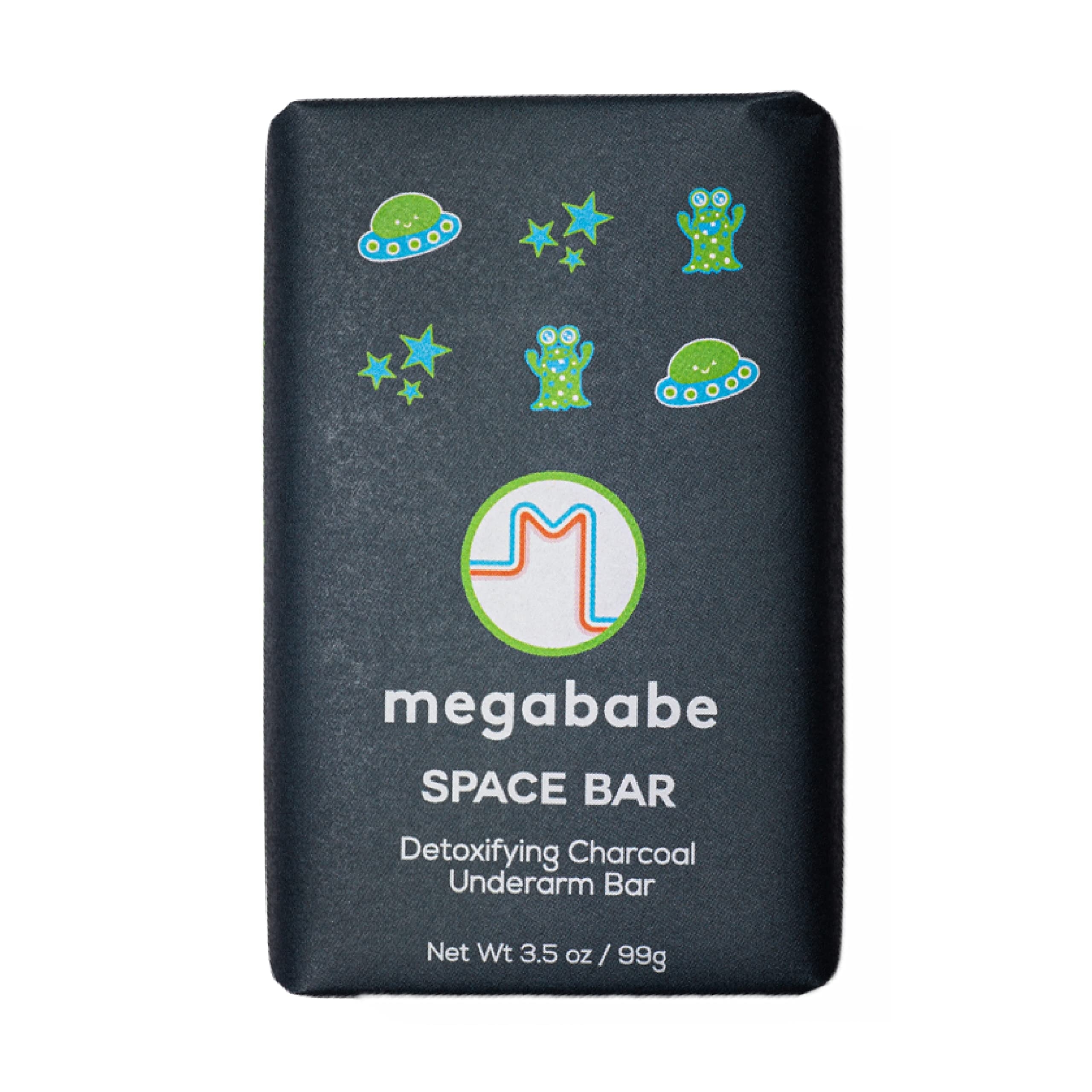 Megababe Underarm Bar Soap - Space Bar | With Detoxifying Charcoal for Odor Control | 3.5 oz