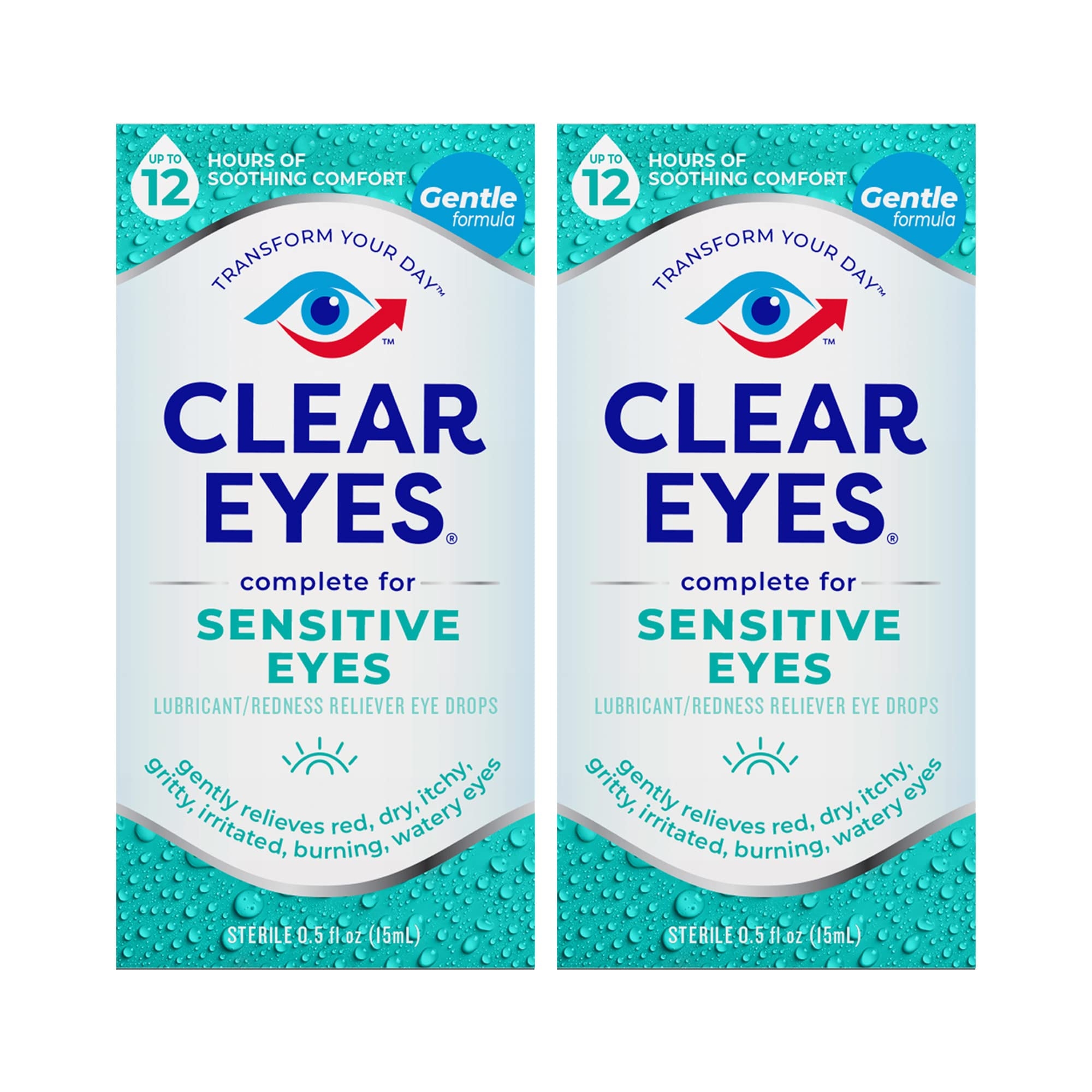 GoodSense Cetirizine Hydrochloride 10mg 365Ct + Clear Eyes Sensitive Eye Drops 0.5Oz 2Pk