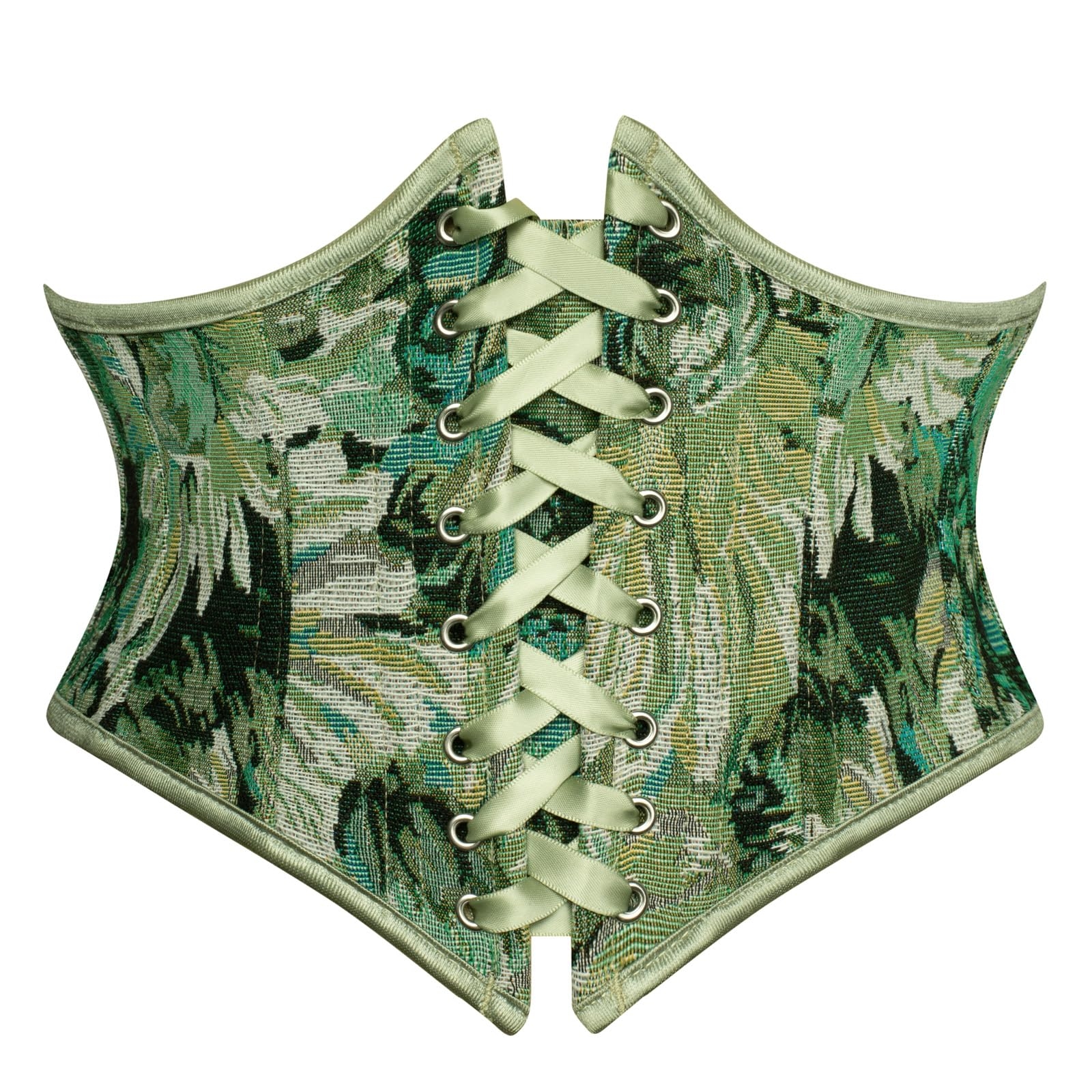 Scarlet Darkness Corset Belt for Women Floral Lace Up Boned Underbust Corset Waist Belts