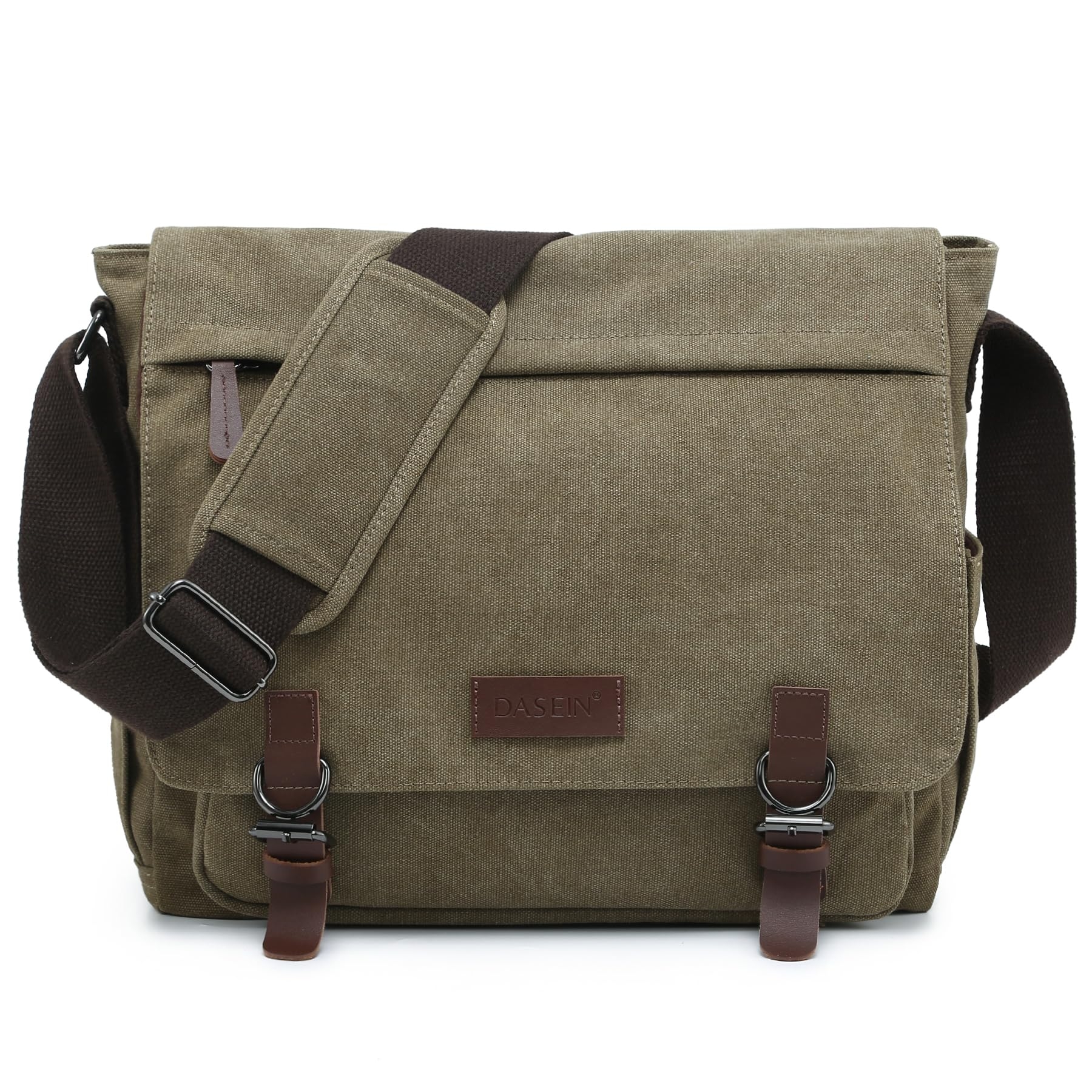 Large Vintage Canvas Messenger Shoulder Bag Travel Crossbody Purse Briefcase Business Bag for 15inch Laptop