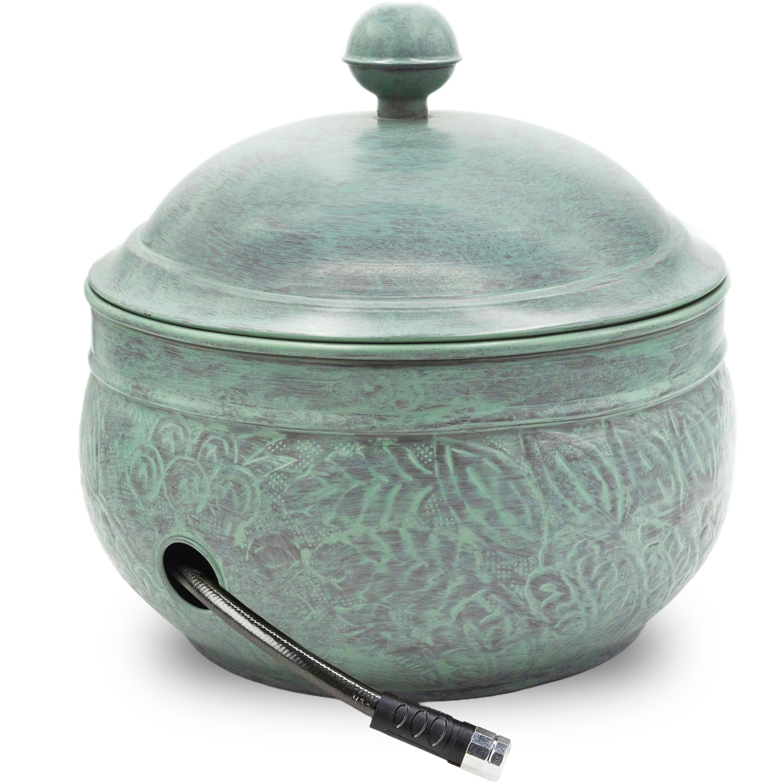 Good Directions 457-458 Key West Garden Hose Holder Pot, Large Capacity, Blue Verde Finish