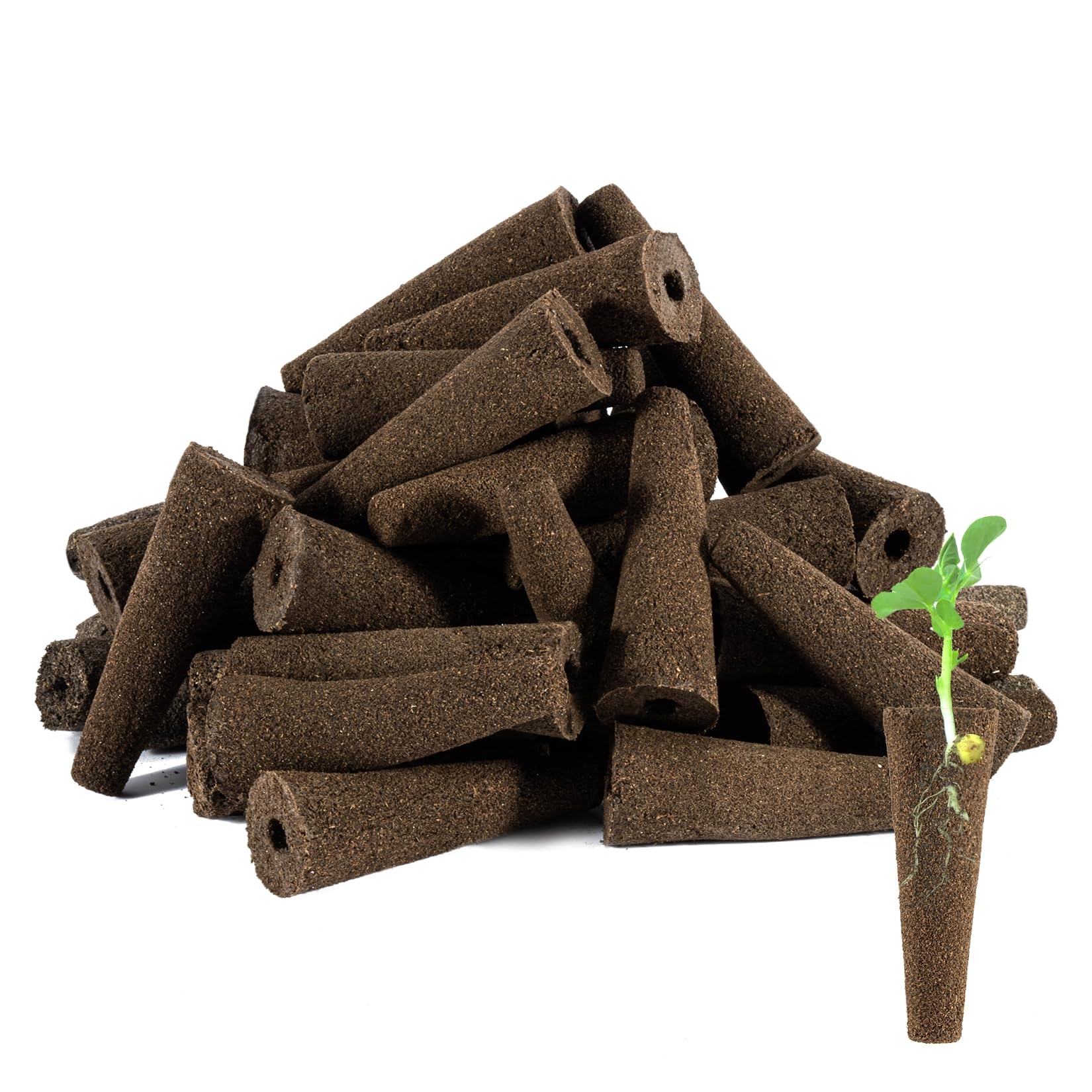 MAQIHAN 50 Grow Sponges for Hydroponics - Seed Pods for Garden Seed Starter Pods Growing System Plant for Seed Plugs Garden Cube Sponges Replacement