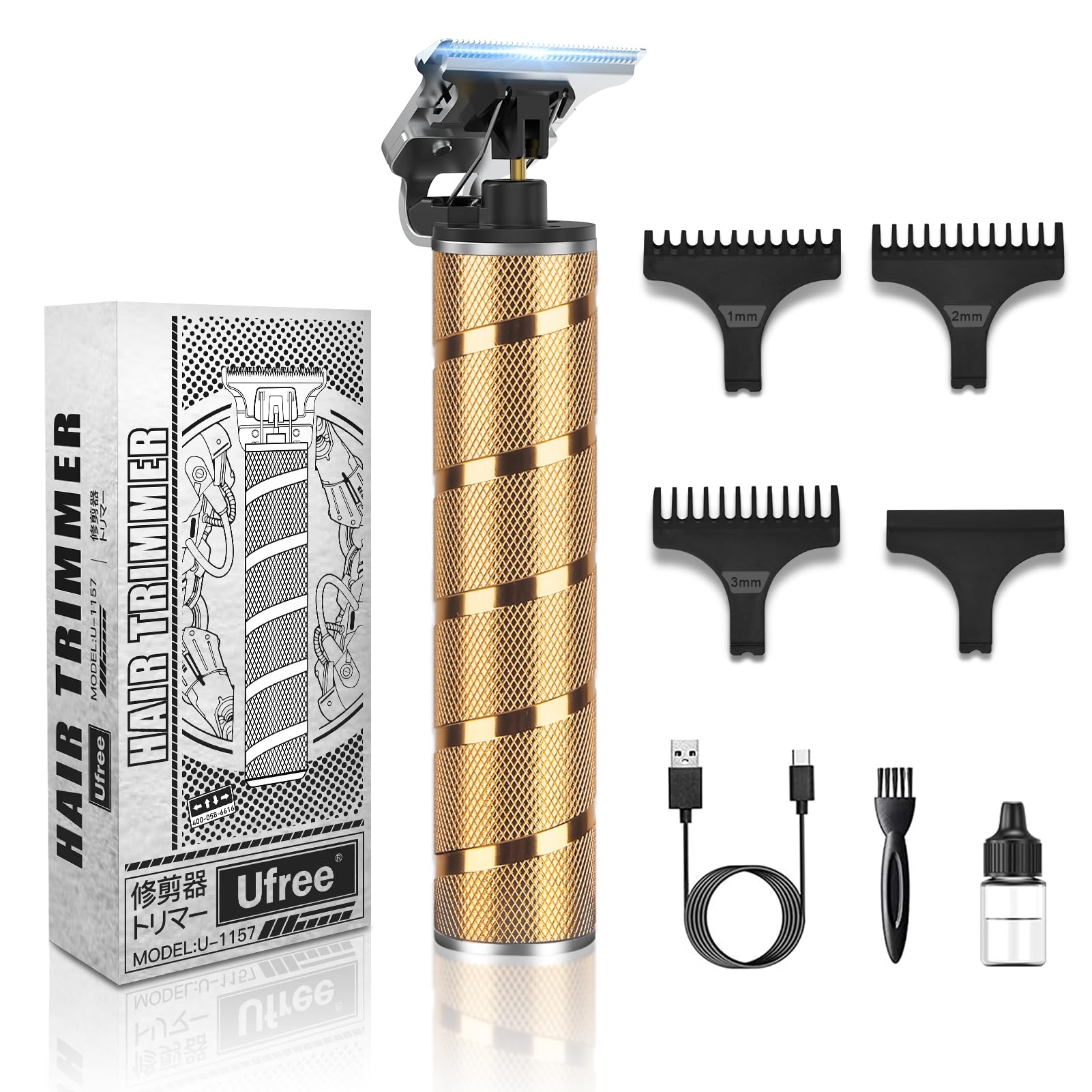 Ufree Hair Trimmer & Beard Trimmer for Men Professional, Electric Razor Shavers for Men, T Blade Precision Edgers Liners, Barber Clippers for Hair Cutting Mustache Facial, Mens Gifts