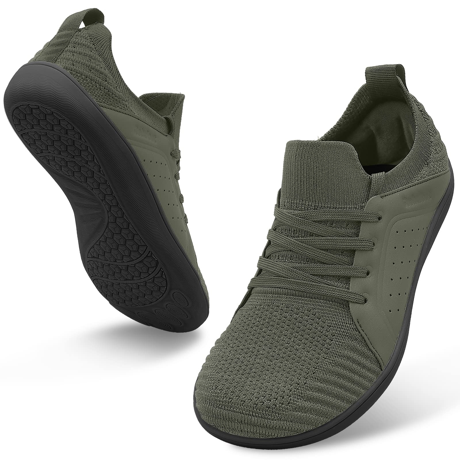 relxfeet Men's Barefoot Shoes Minimalist Cross-Trainer Shoes Wide Toe Walking Shoes Zero Drop Sole Trail Running Sneakers