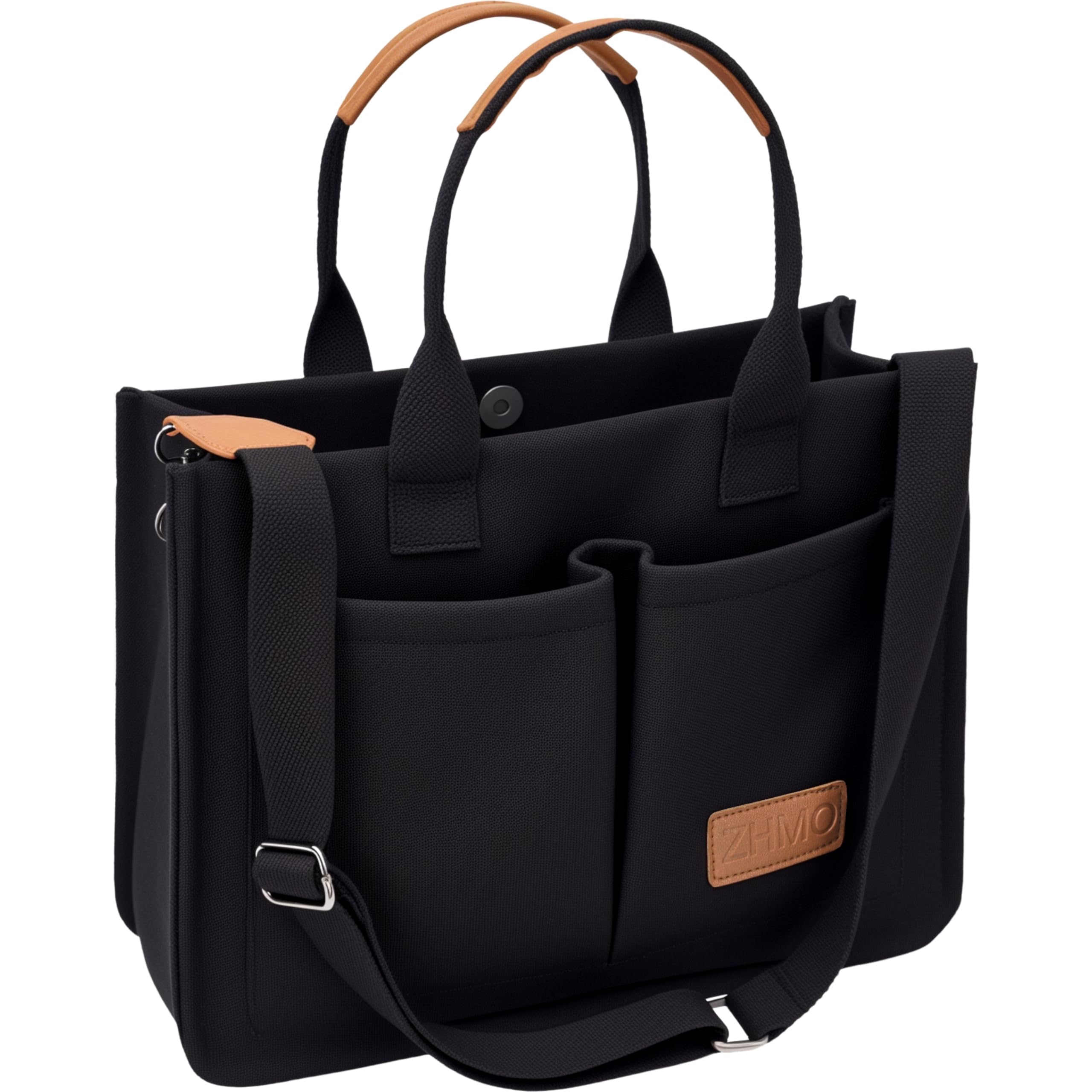 Tote Bag for Women With Compartments,Large Canvas Tote Women's Purse Crossbody Bags Work Laptop Book Bag Satchels Handbags