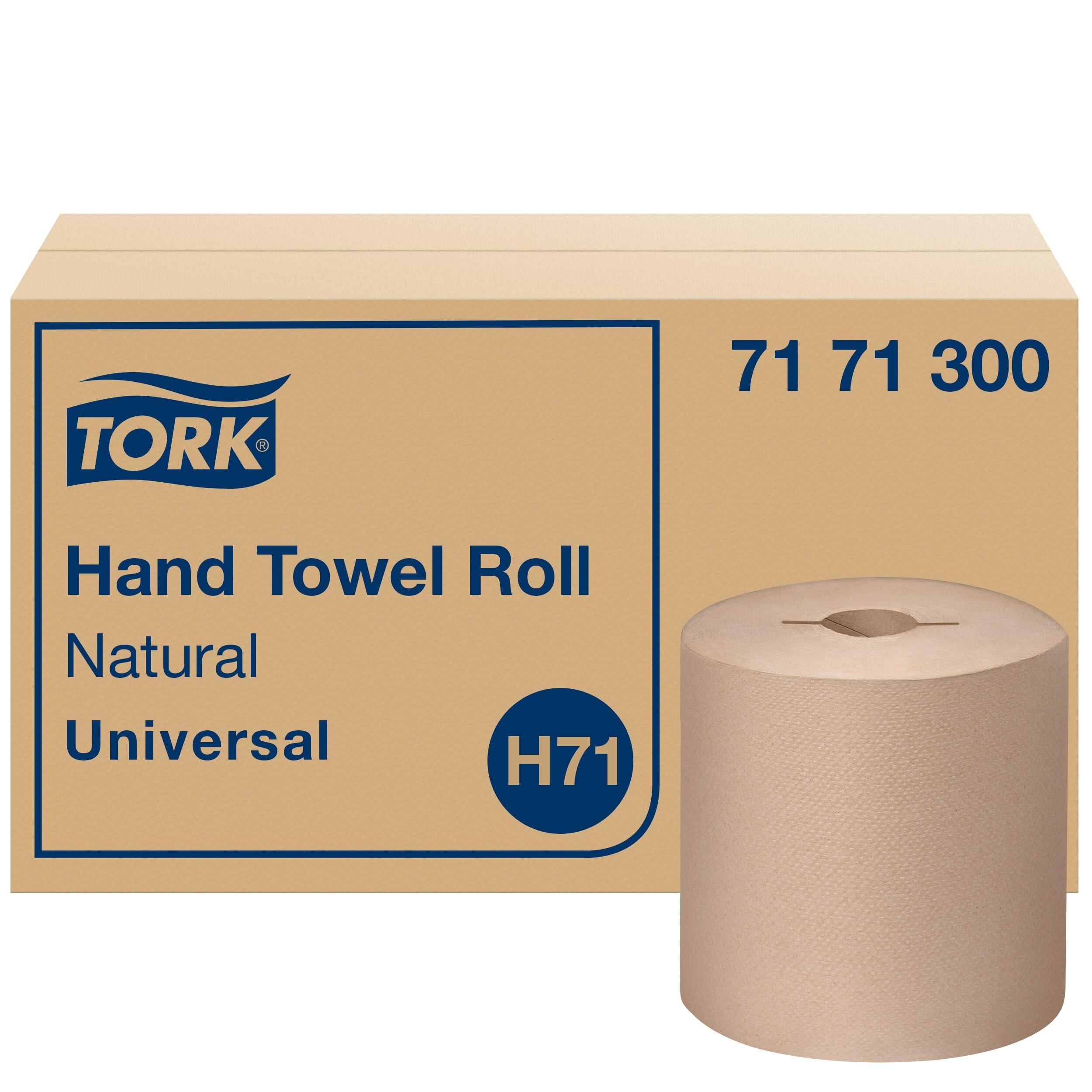 Tork Hand Towel Roll, Natural, Universal, H71, Large, 100% Recycled, 1-Ply, White, 6 Rolls x 800 ft, 7171300