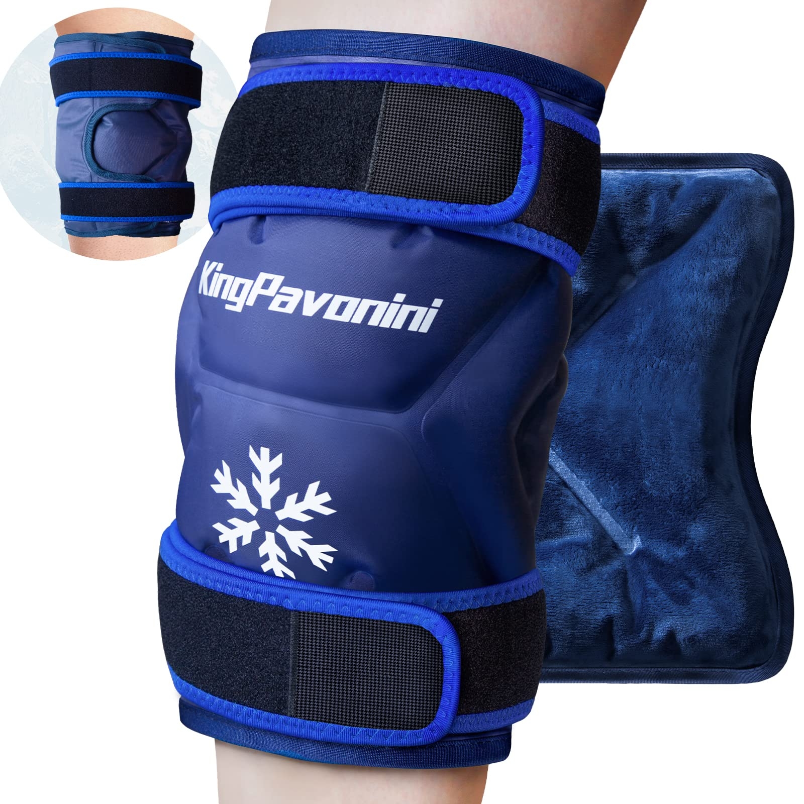 XXL Knee Ice Pack Wrap Around Entire Knee After Surgery, Reusable Gel Pack for Injuries, Large Ice Pack for Pain Relief, Swelling, Surgery, Sports Injuries, 1 Pack