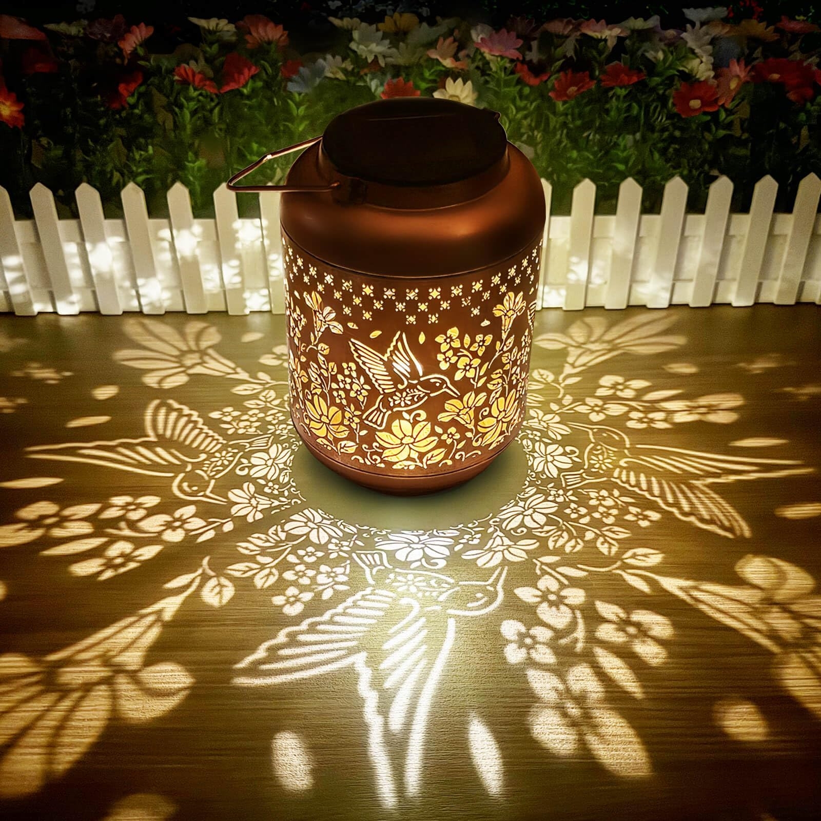 Solar Lanterns Outdoor Waterproof, Hummingbird Hanging Solar Lantern Garden Decor Birthday Gifts for Women Mom Grandma, Metal Solar Powered Lanterns Garden Decoration for Yard, Patio, Backyard, Porch