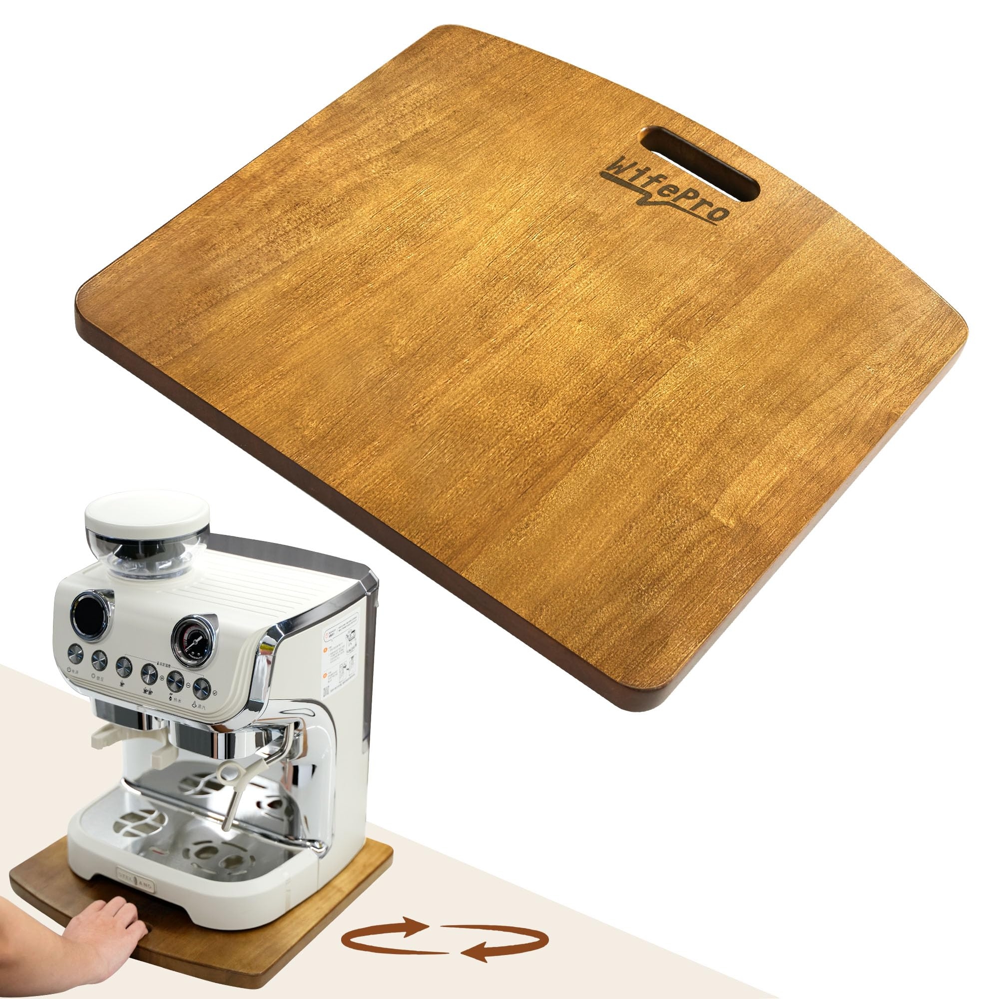 Sliding Tray for Coffee Maker - Solid Wooden Appliance Slider with 360° Smooth Rolling Wheels for Heavy Kitchen Appliances, Easy Under - Cabinet Access (Approach 13"x14")