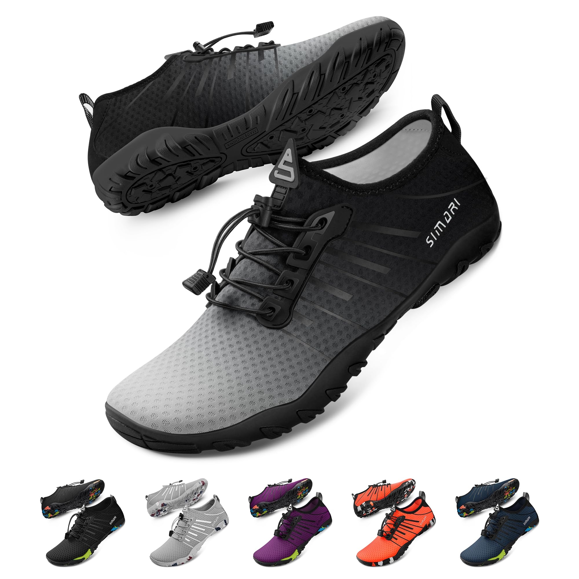 SIMARI Water Shoes for Women Men - Barefoot Quick-Dry Aqua Socks | Lightweight Swim Shoes for Surfing, Swimming, Beach Sports, Kayaking, Diving | Non-Slip Design