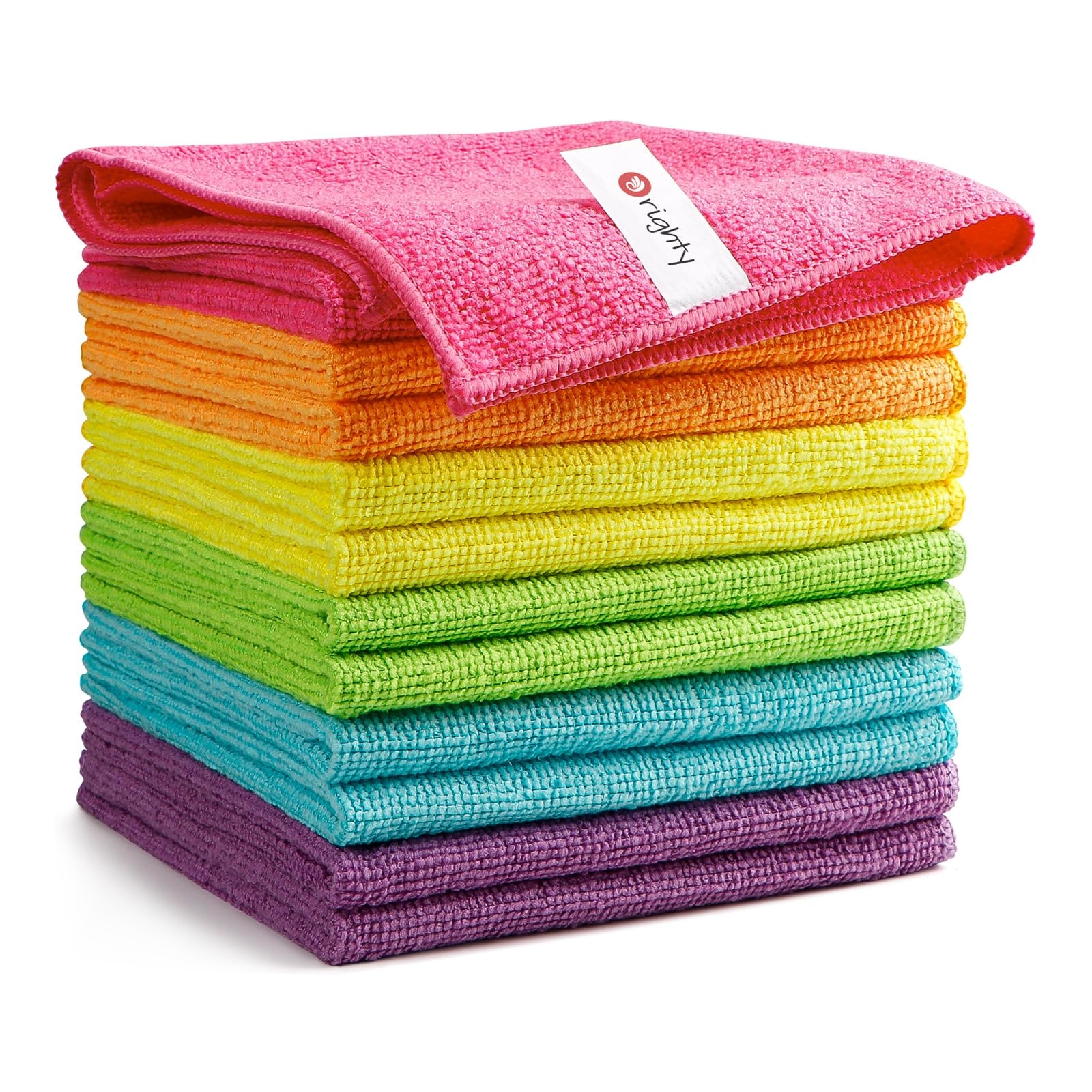Orighty Microfiber Cleaning Cloth Pack of 12, Highly Absorbent Cleaning Supplies, Lint Free Cloths for Multiple-use, Powerful Dust Removal Clean Rags for House, Kitchen, Car Care(12x12 inch)