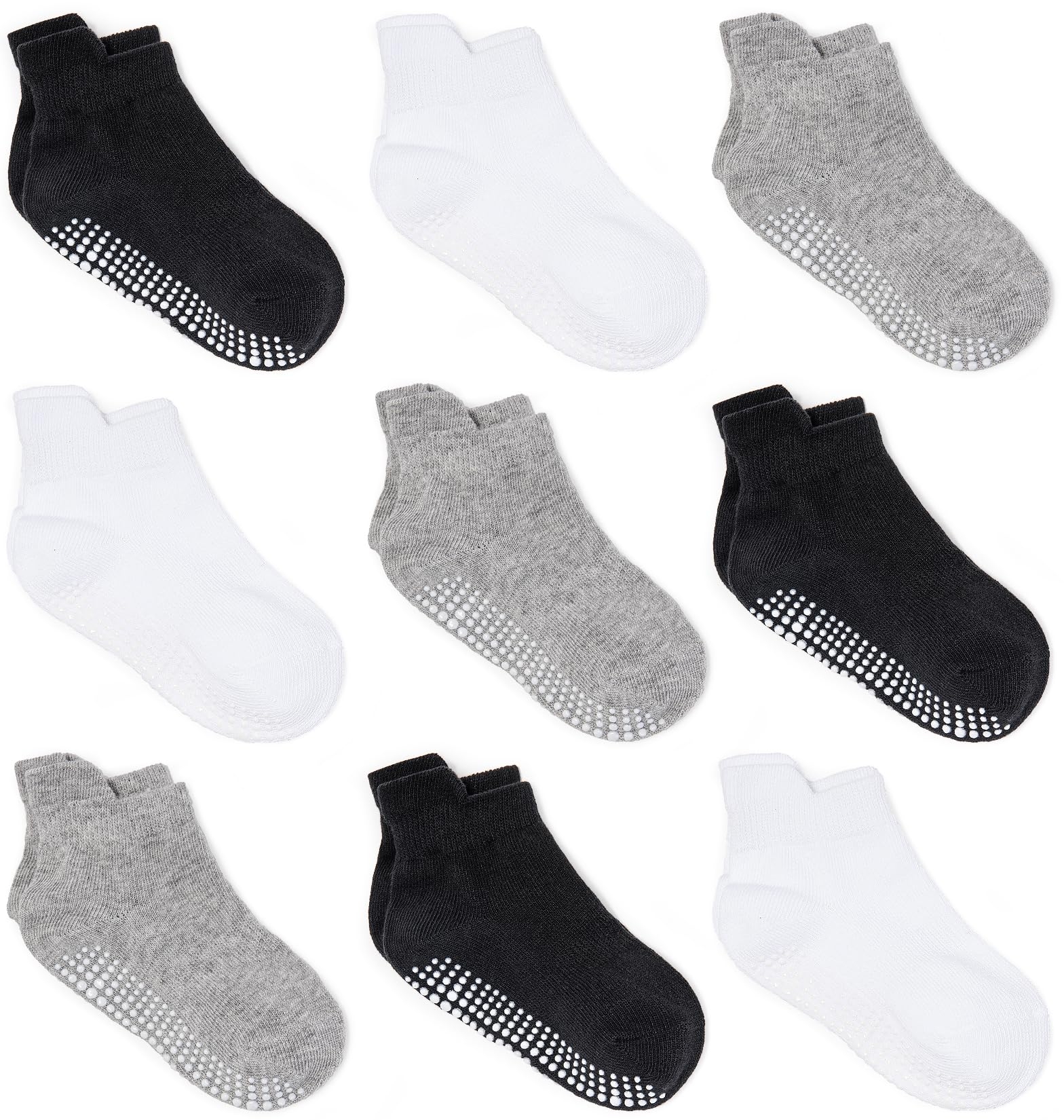 Zaples Baby Non Slip Grip Ankle Socks with Non Skid Soles for Infants Toddlers Kids Boys Girls