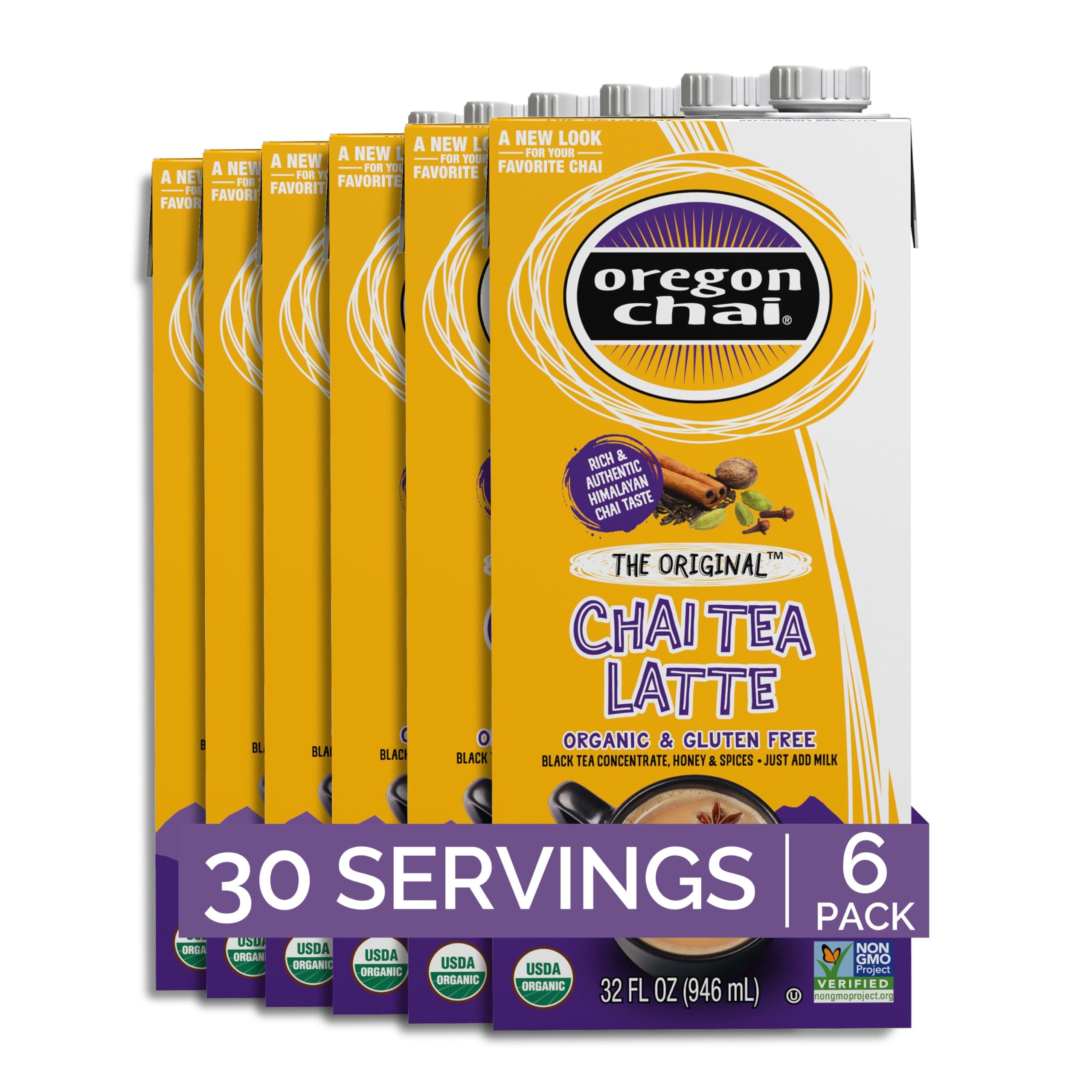 Oregon Chai Original Chai Concentrate, 32 Fluid Ounce (Pack of 6)