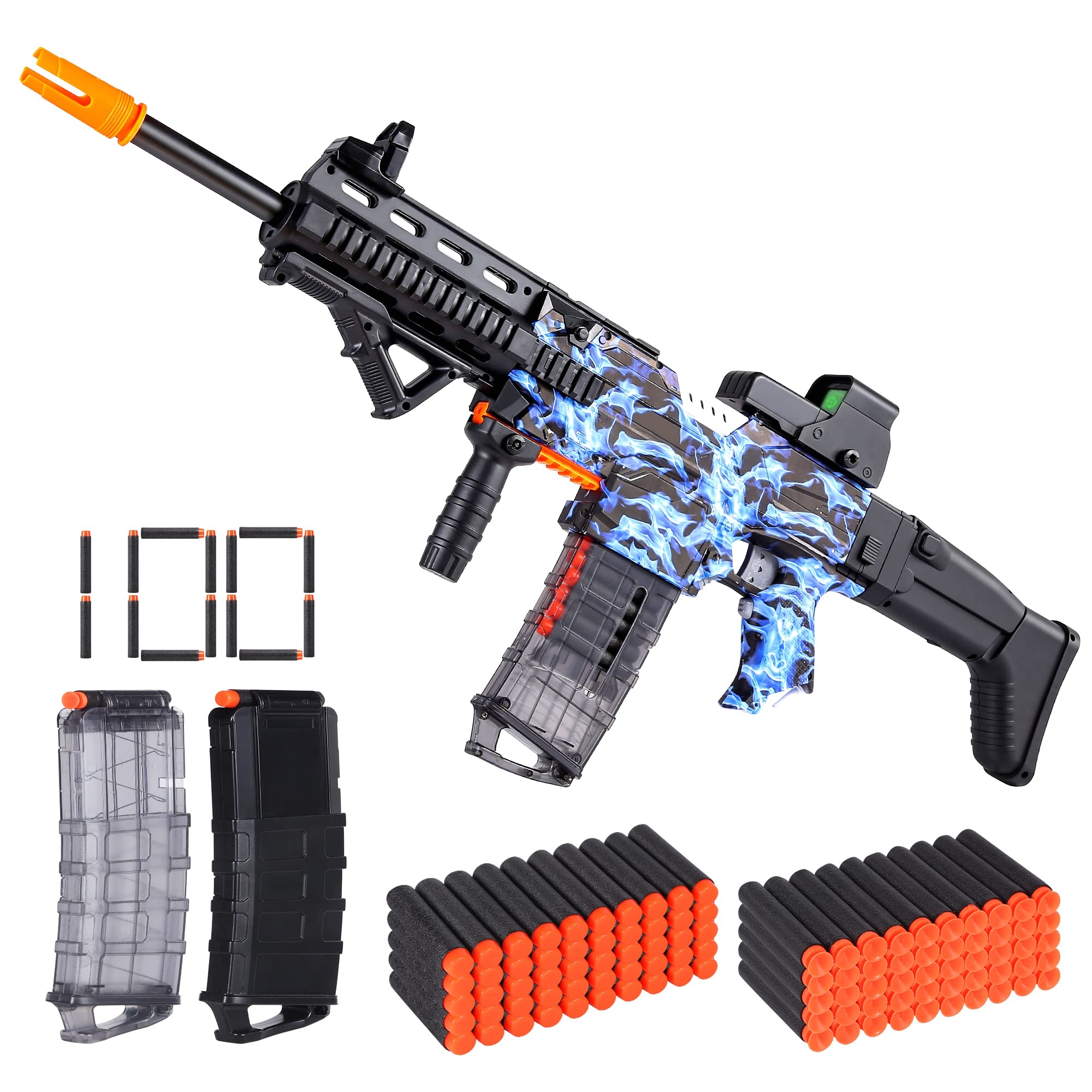 COOLFOX Electric Automatic Toy Gun for Toy Guns Sniper Soft Bullets [Shoot Faster] Burst Soft Bullets Toy Gun for Boys,Toy Foam Blasters & Guns with 100 Toy Sniper Darts for Kids(Blue)