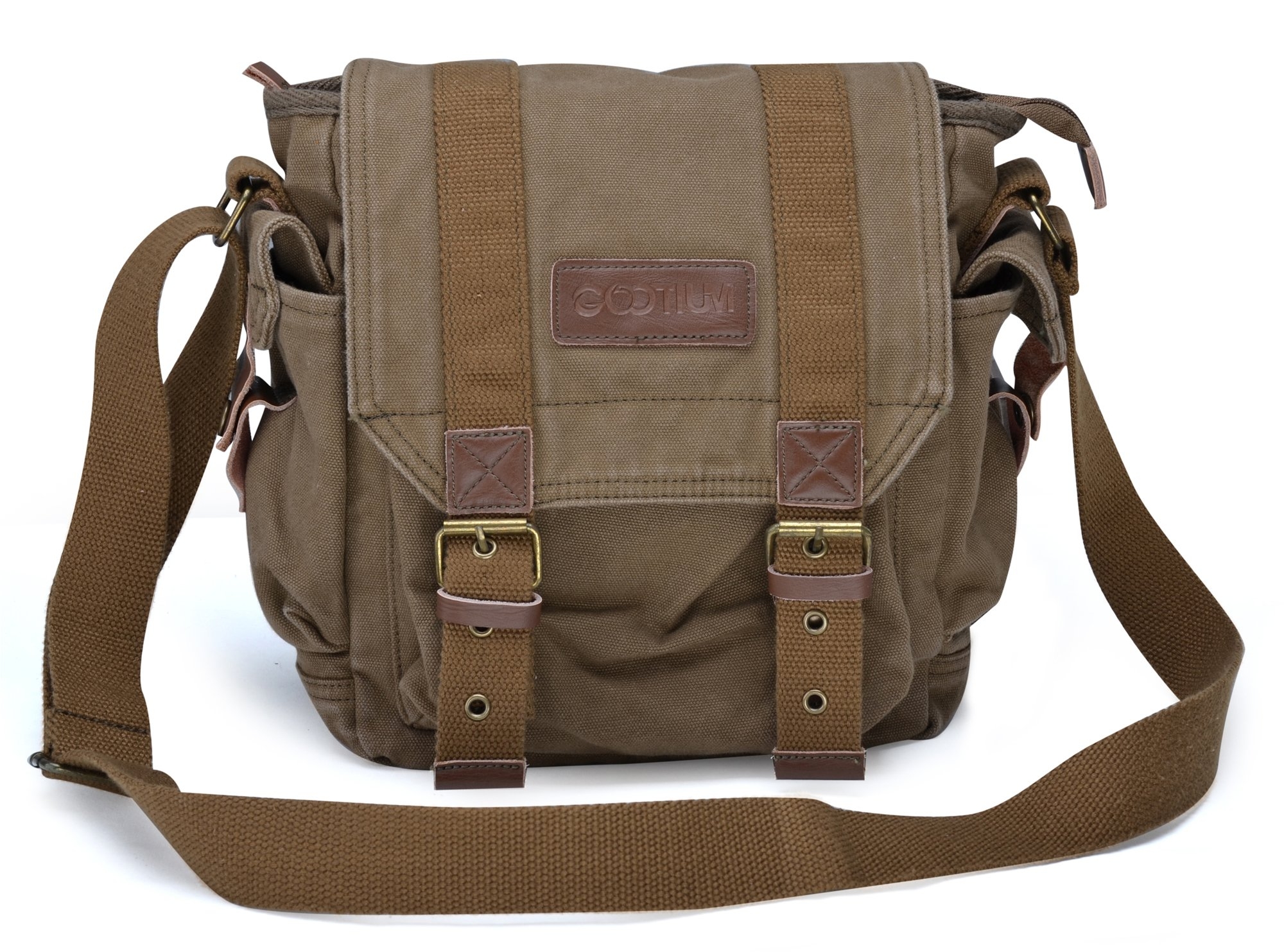 Gootium Canvas Messenger Bag - Small Vintage Shoulder Purse Crossbody Satchel