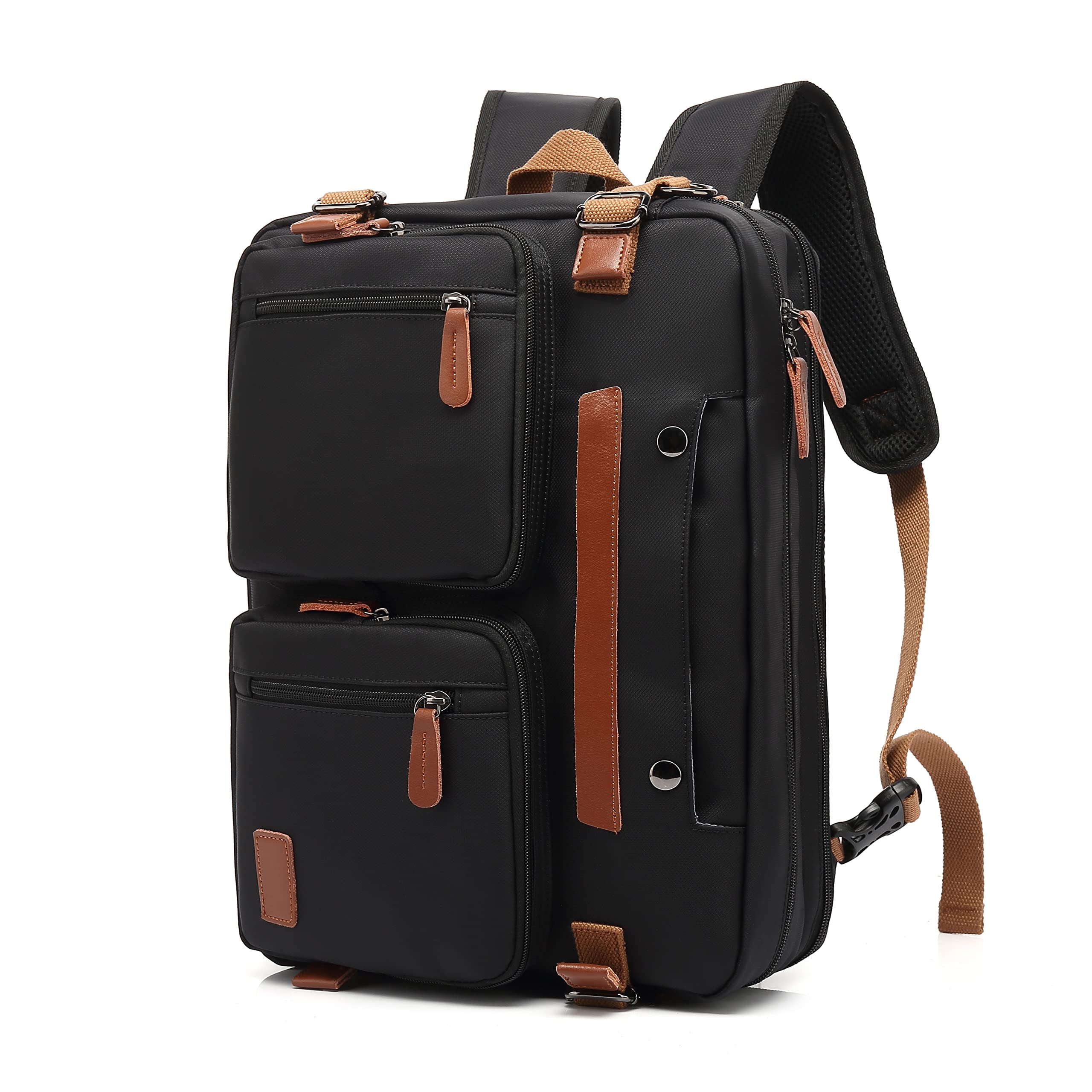 MOLNIA 3 in 1 Laptop Bag for Men, 17.3 Inch Work Bags for Men, Laptop Backpack, Briefcases, Messenger Bag, Computer Bags for Laptops for Men Women, Black