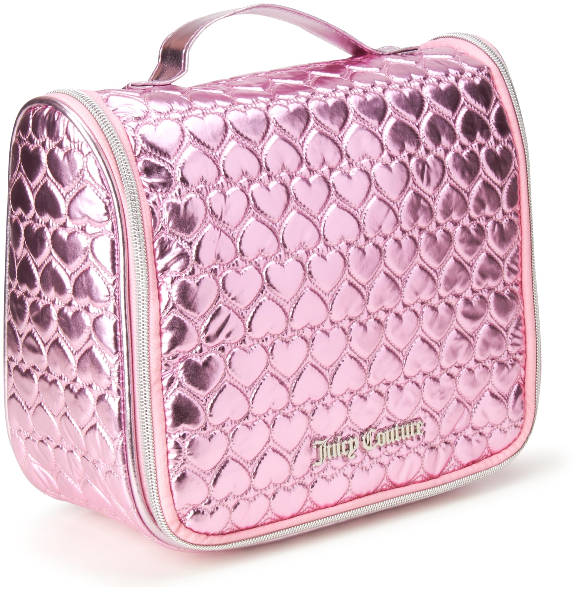 Juicy Couture Women's Cosmetics Bag - Hanging Travel Makeup and Toiletries Kit - Makeup Accessories Organizer Case with Hook, Size One Size, Pink