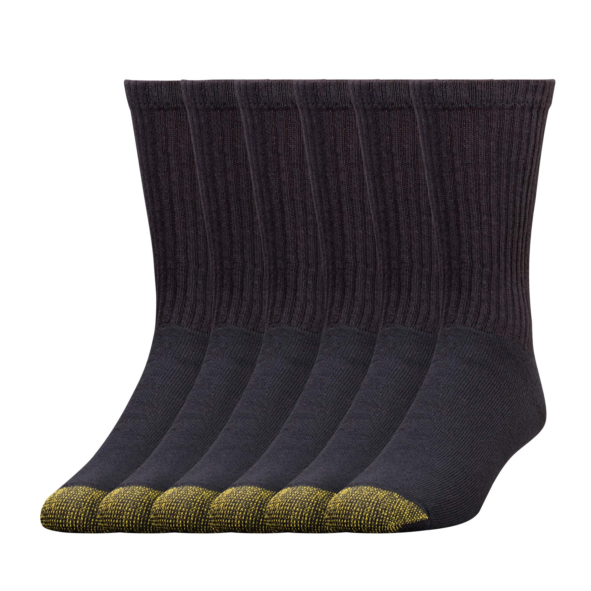 GOLDTOE Men's 656S Cotton Crew Athletic Socks, Multipairs