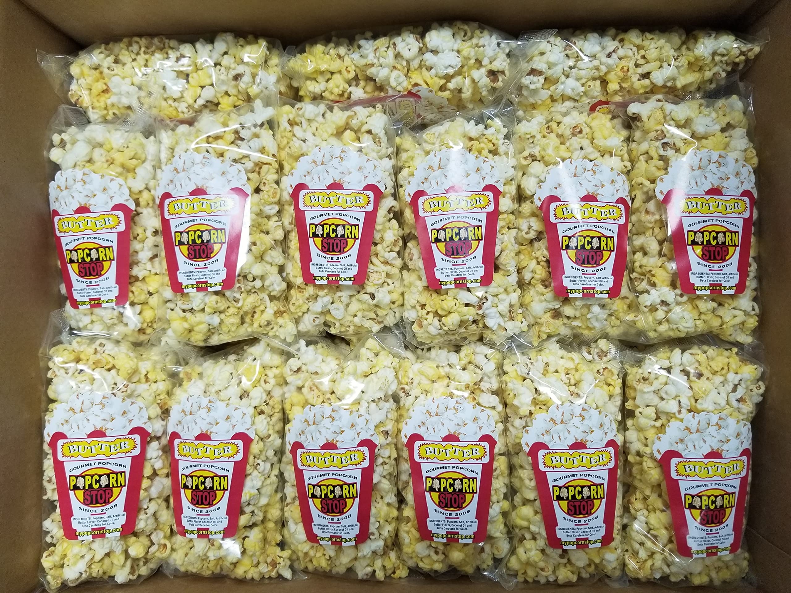 50-Count Movie Butter Popcorn – 3 Cups Each (1.04 oz) | Freshly Oil-Popped & Heat-Sealed Bags | Popcorn Stop – Tiny Bags are Perfect for Schools, Movie Nights, Weddings, Church Events, Fundraisers, Parties & More!